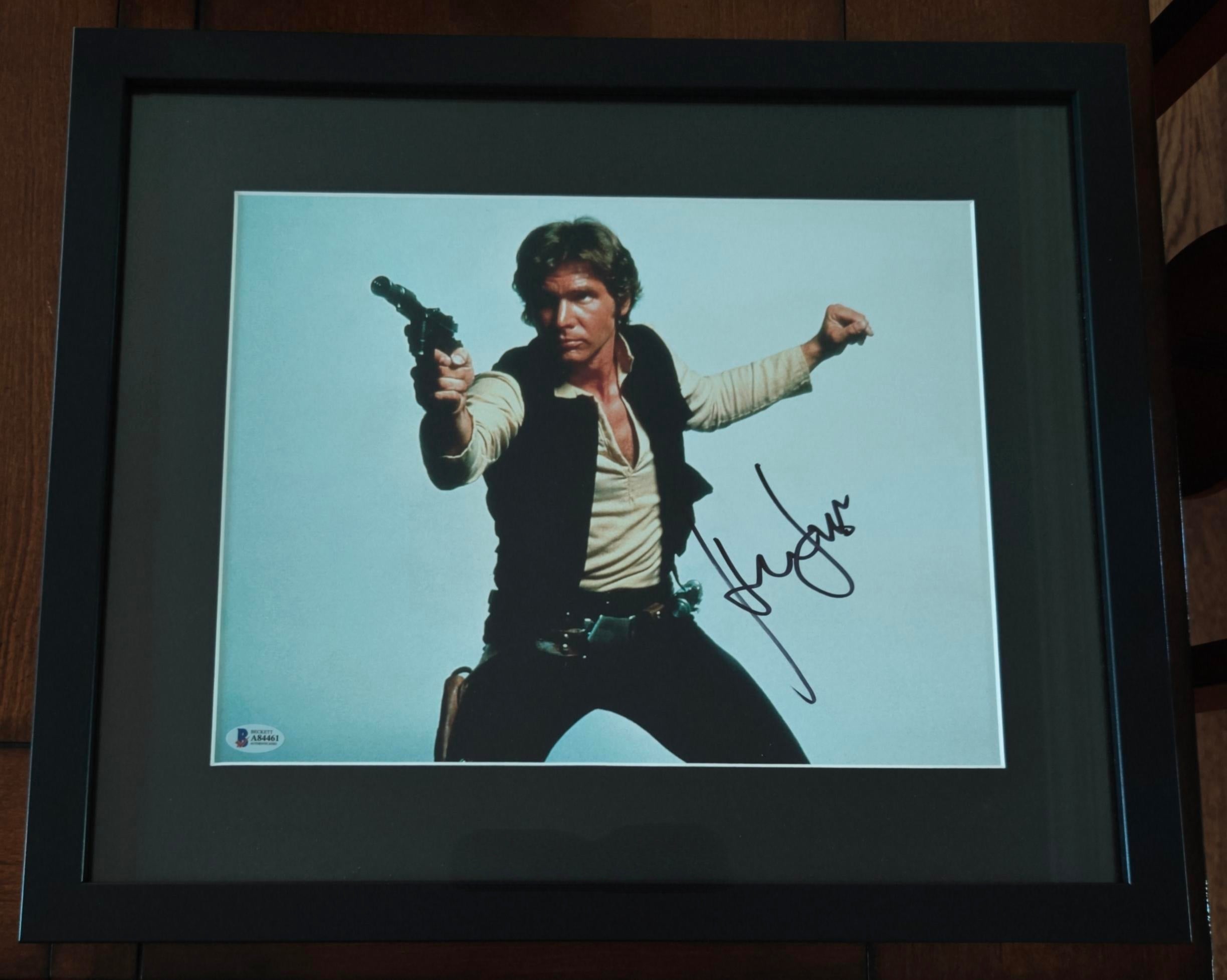 Harrison Ford Signed Han Solo 11x14 Photo Star Wars: A New Hope Classic Pose (Beckett)