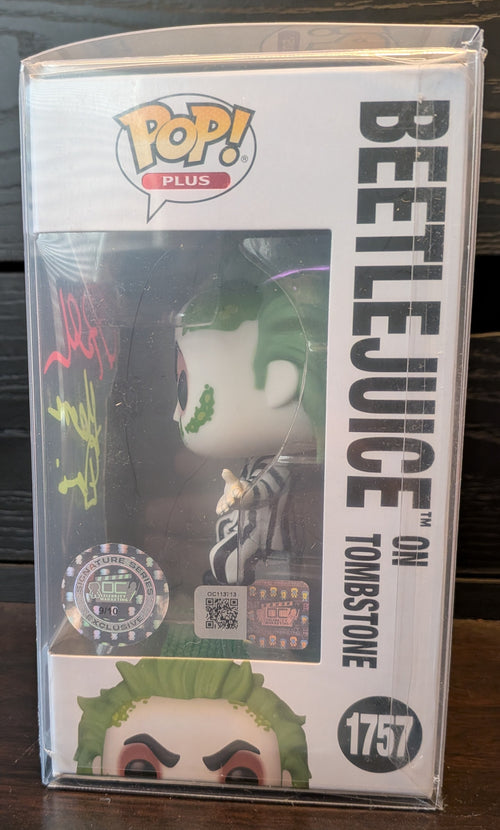 Alec Baldwin & Geena Davis Signed Beetlejuice on Tomb #1757 Funko Pop - OC Celebrity Signature Series - Limited Edition #9/10 Worldwide