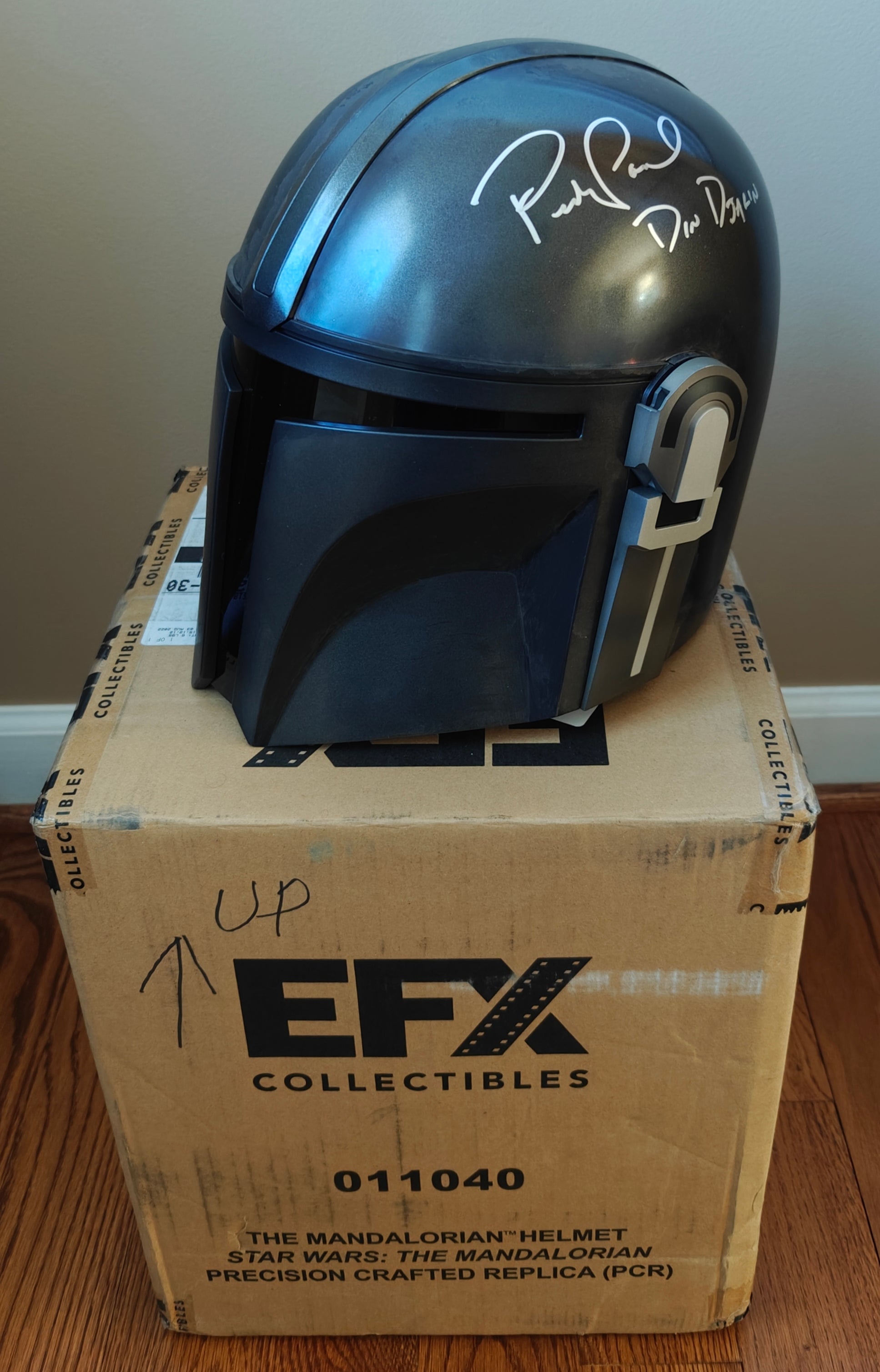 Pedro Pascal Signed & Inscribed EFX Precision Crafted Replica Star Wars: The Mandalorian Helmet 1:1 Scale