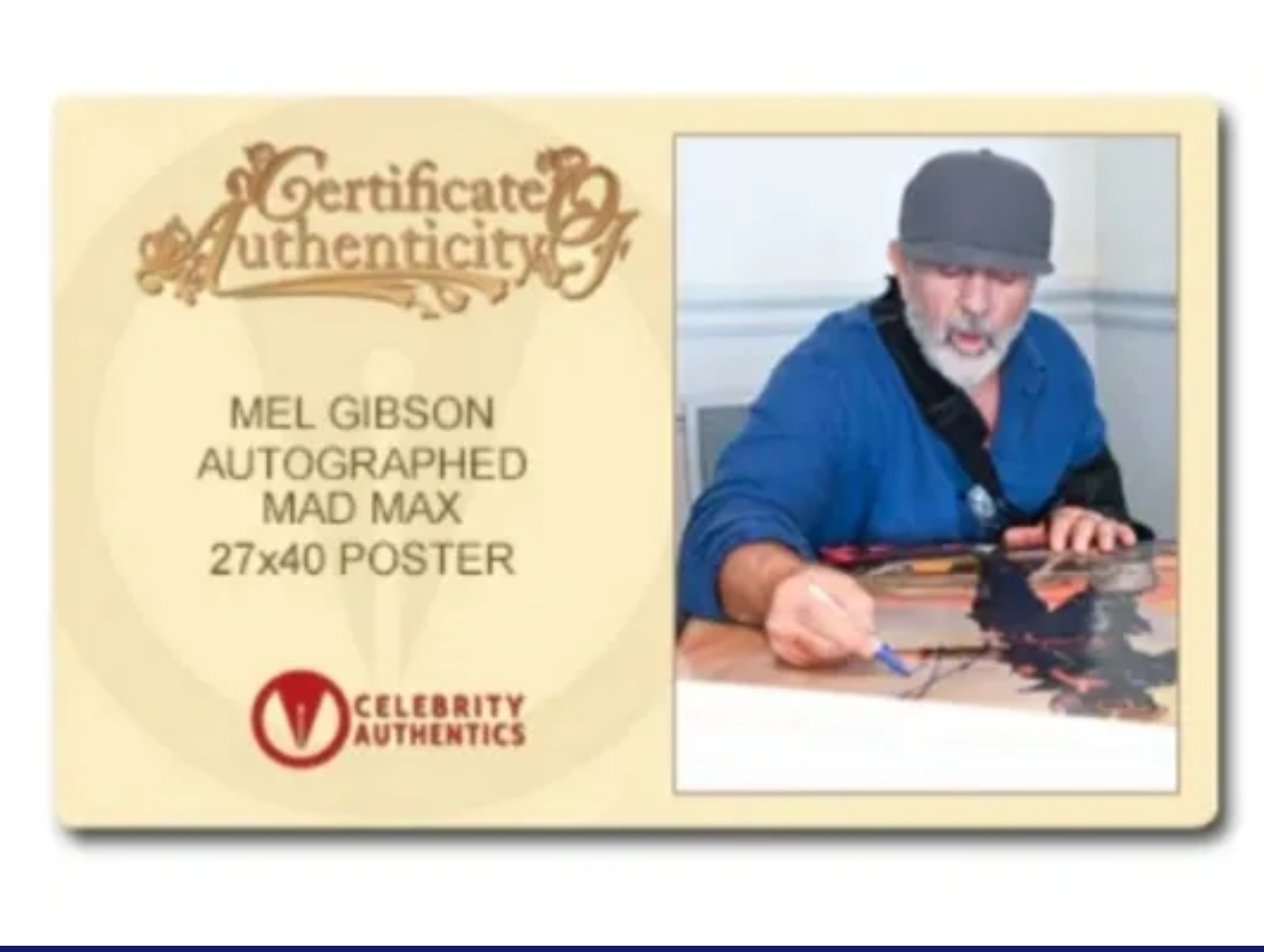 Mel Gibson Signed 27x40 Full Size Mad Max Poster