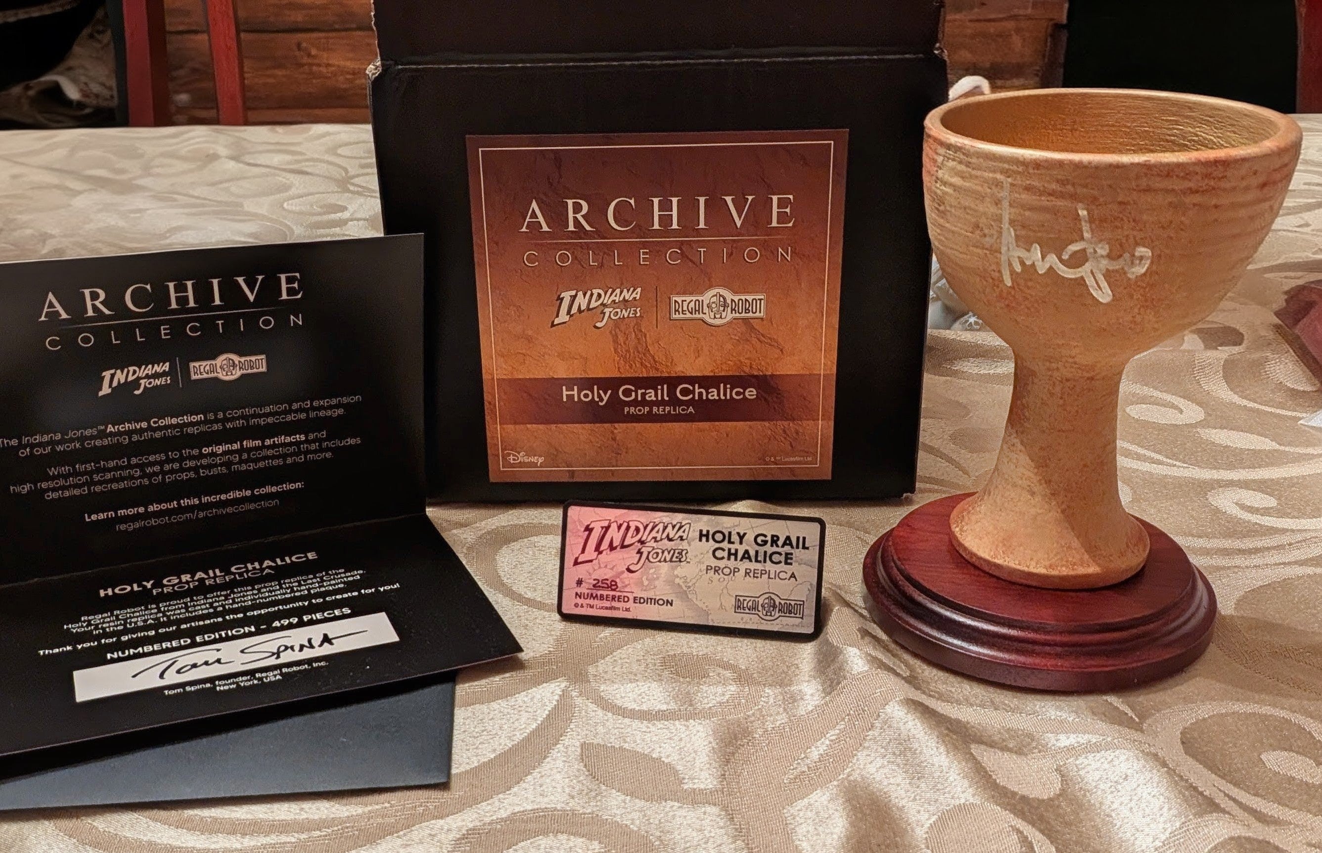 Harrison Ford Signed Indiana Jones Holy Grail Chalice Regal Robot Limited Edition Prop Replica #258/499 | Beckett Witnessed