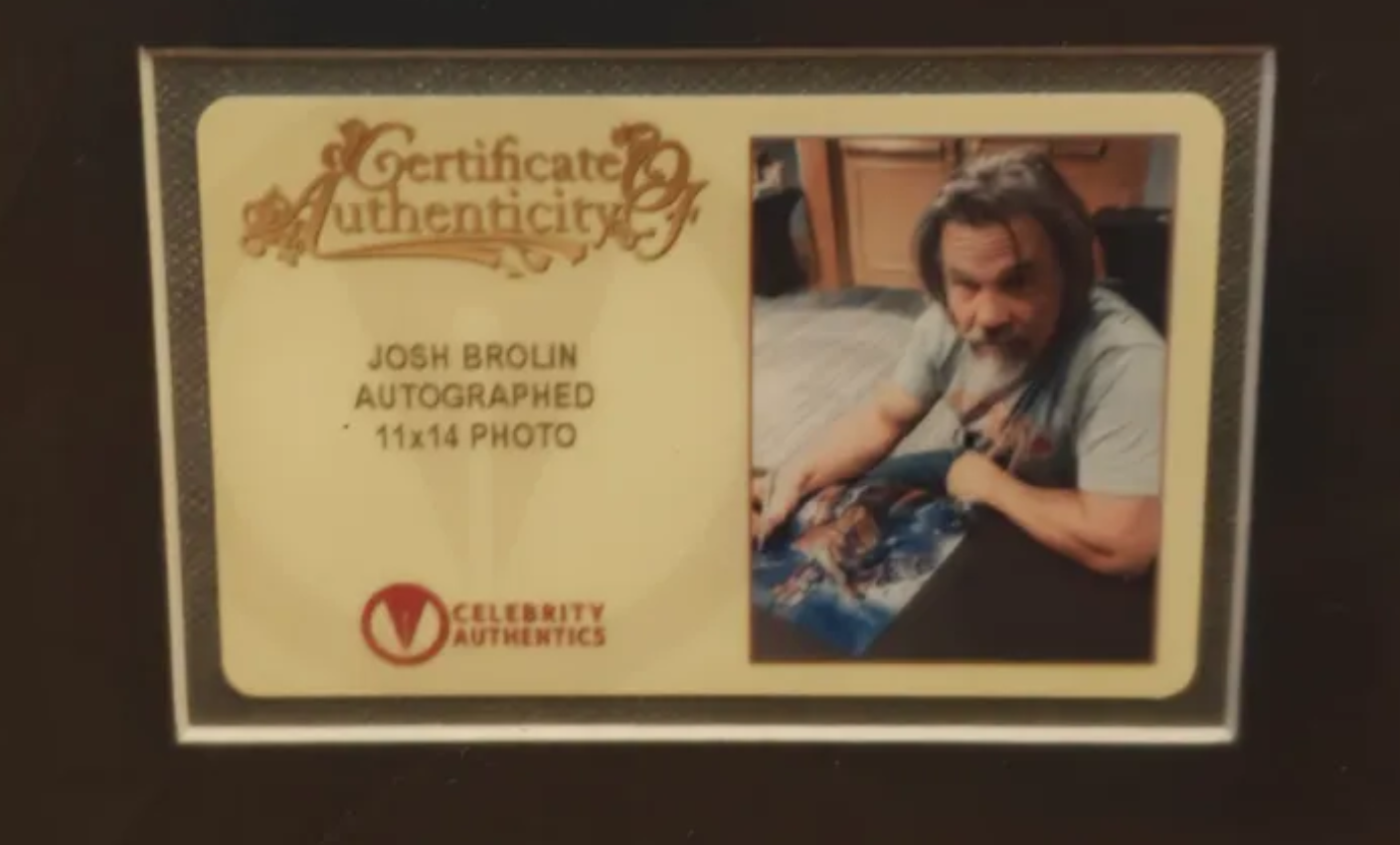 Josh Brolin Autographed Thanos Photo 11x14 Gallery-Grade Framed from Marvel's The Avengers Endgame