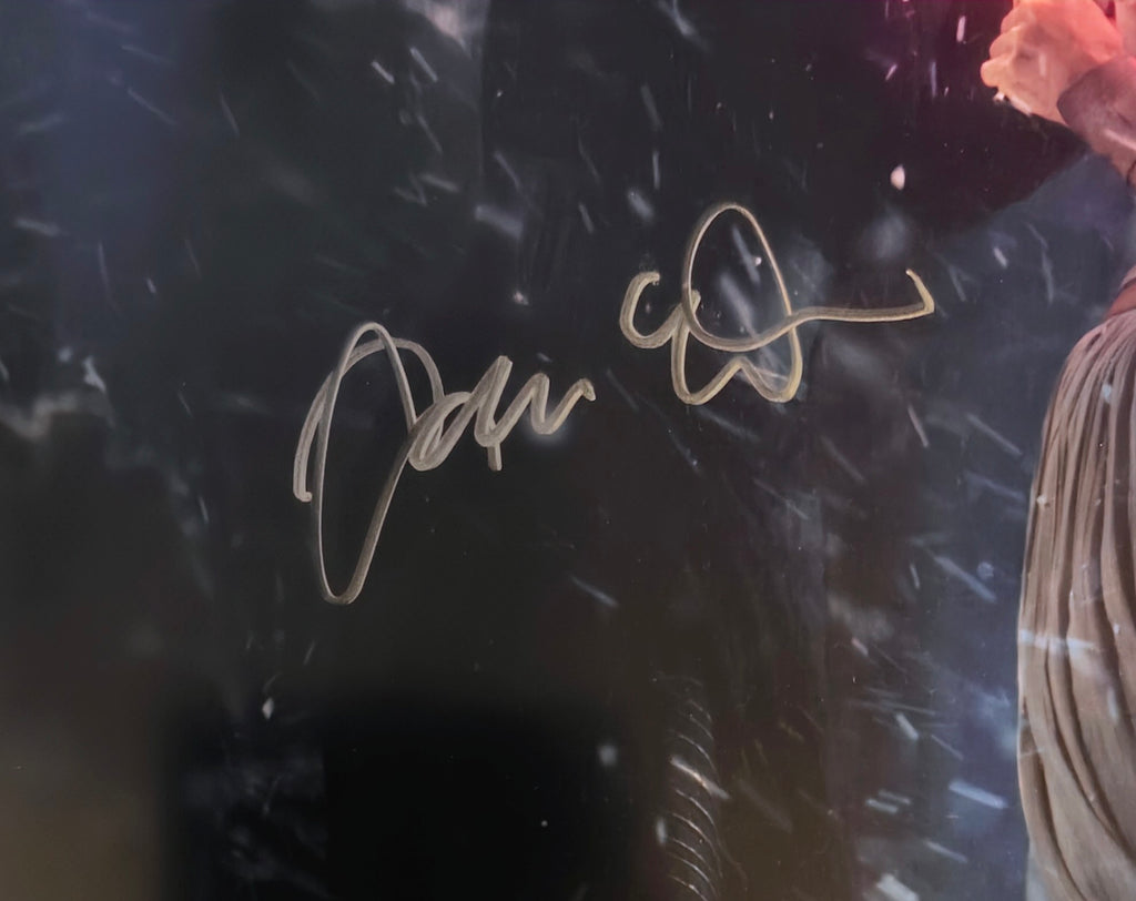 Daisy Ridley & Adam Driver Signed Kylo Ren vs. Rey 16x20 Star Wars Photo in 20x24 Studio-Grade Frame