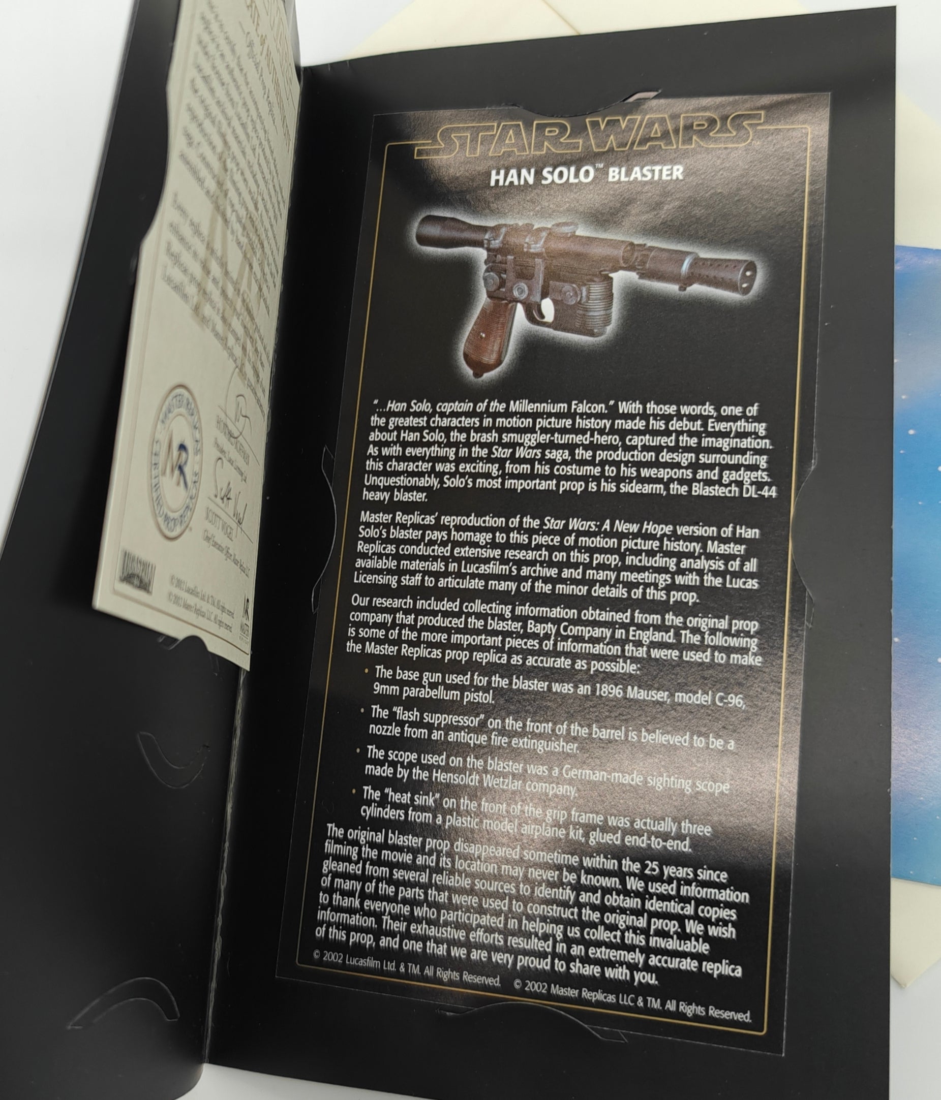 Master Replicas Han Solo Blaster A New Hope Limited Edition SW-101 USA Made