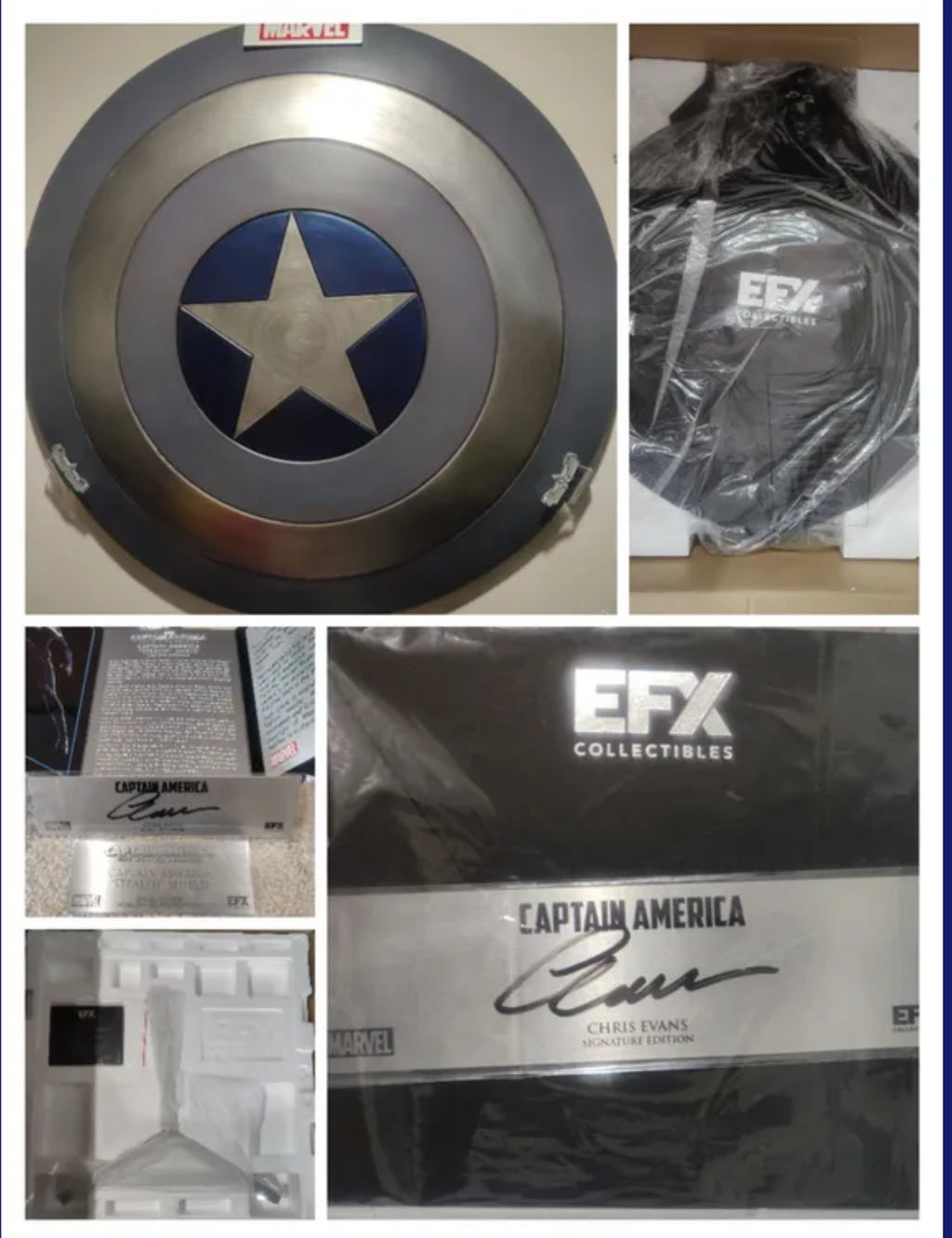 Chris Evans Signed EFX Captain America Winter Soldier Stealth Shield