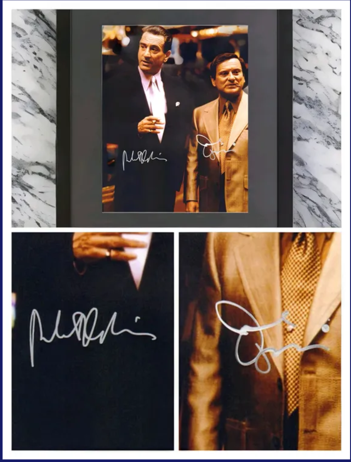 Robert De Niro & Joe Pesci Signed Casino 11x14 Photo In 16x20 Frame - Beckett and Official Pix