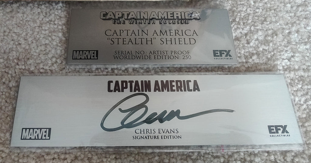 Chris Evans Signed *Artist Proof* EFX Captain America Winter Soldier Stealth Shield - Sealed and Brand New