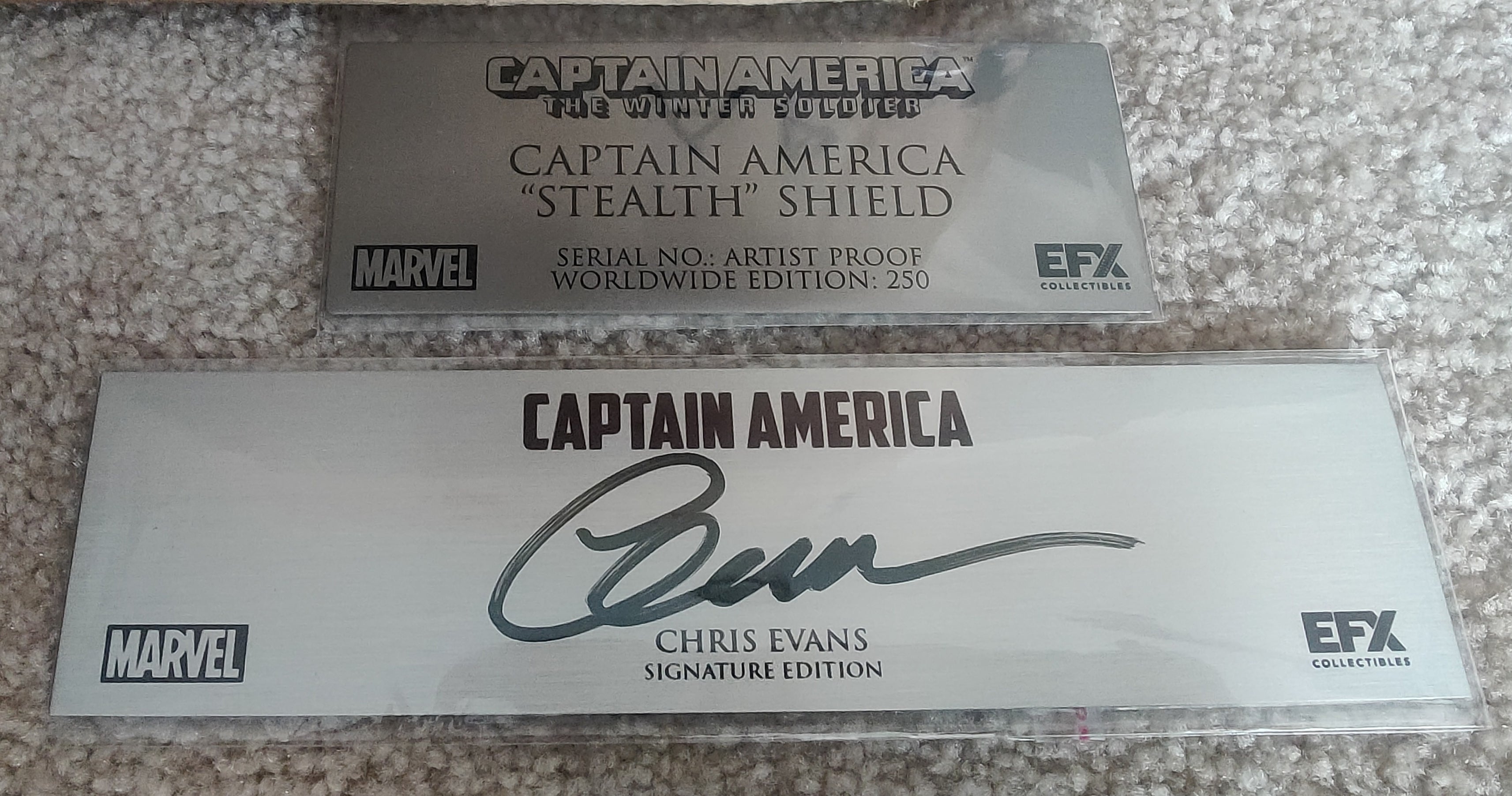 Chris Evans Signed *Artist Proof* EFX Captain America Winter Soldier Stealth Shield - Sealed and Brand New