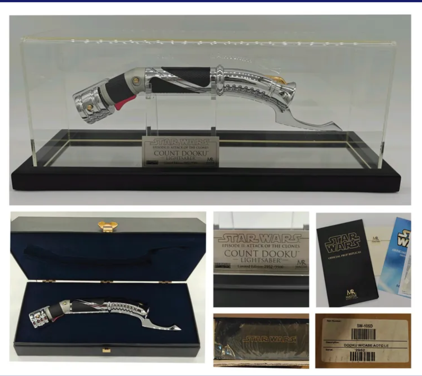 Master Replicas Star Wars Count Dooku Lightsaber 1:1 Limited Edition - Attack of the Clones SW-105D