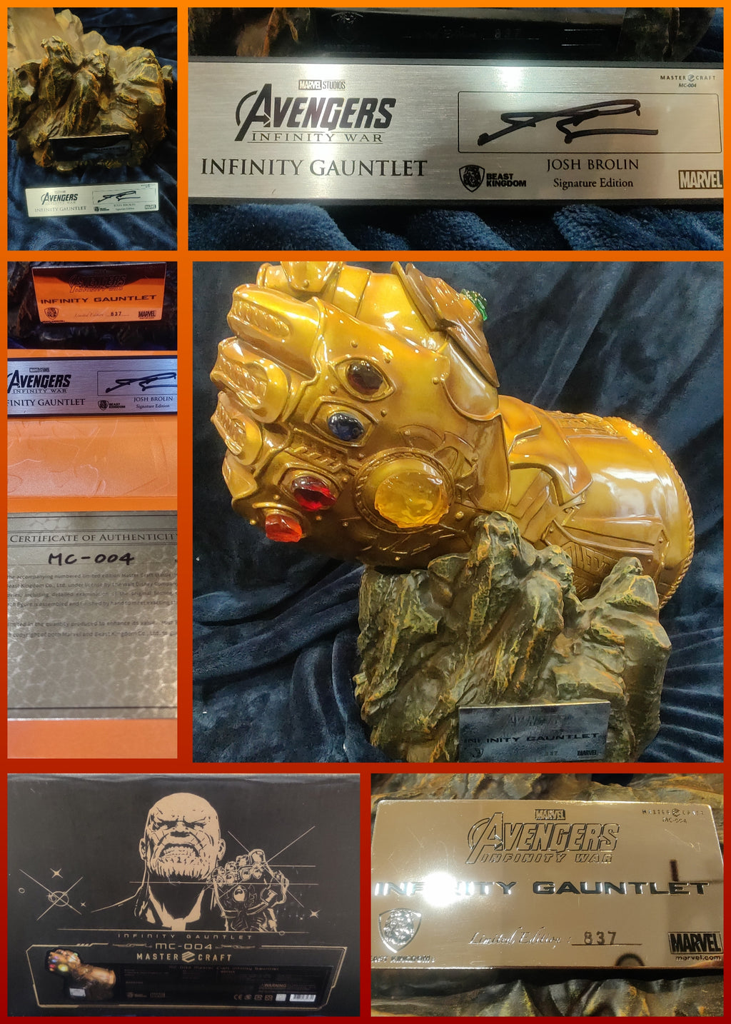 Josh Brolin Signed Beast Kingdom - Marvel Thanos Infinity Gauntlet