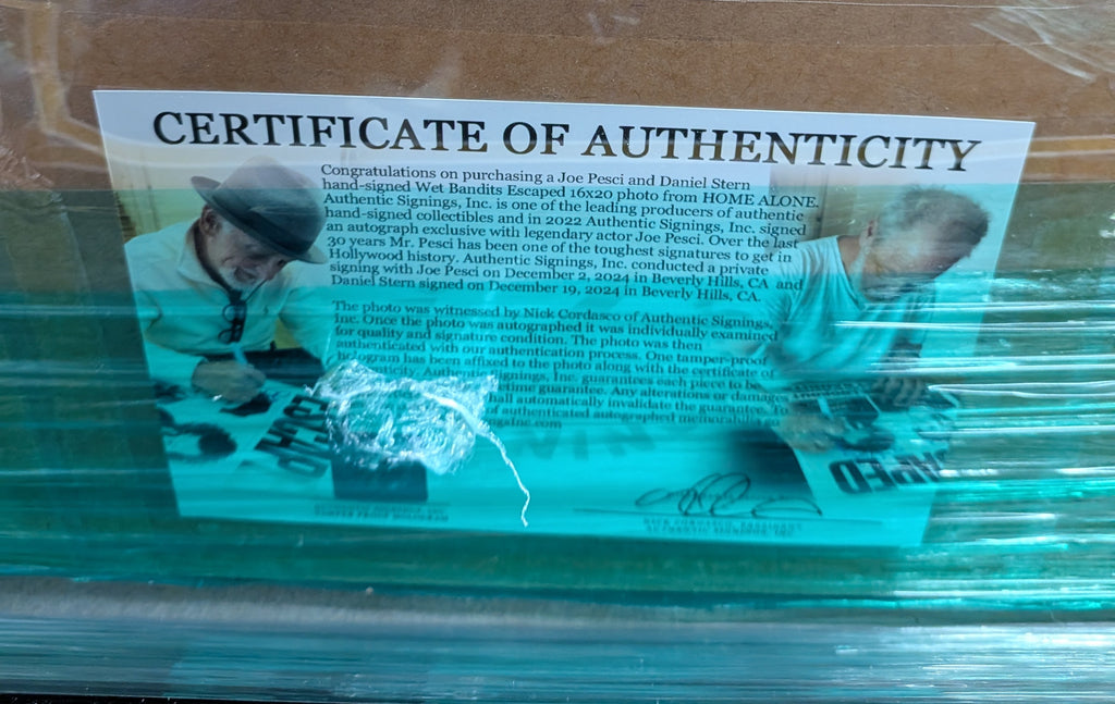 Home Alone Wet Bandits Dual-Signed 16x20 Photo – Joe Pesci & Daniel Stern | Museum-Grade Framed
