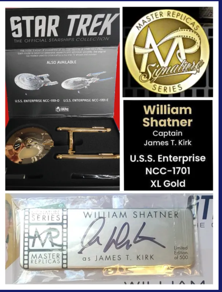 Master Replicas Signature Series Shatner Eaglemoss Star Trek 18k NCC1701 XL Ship
