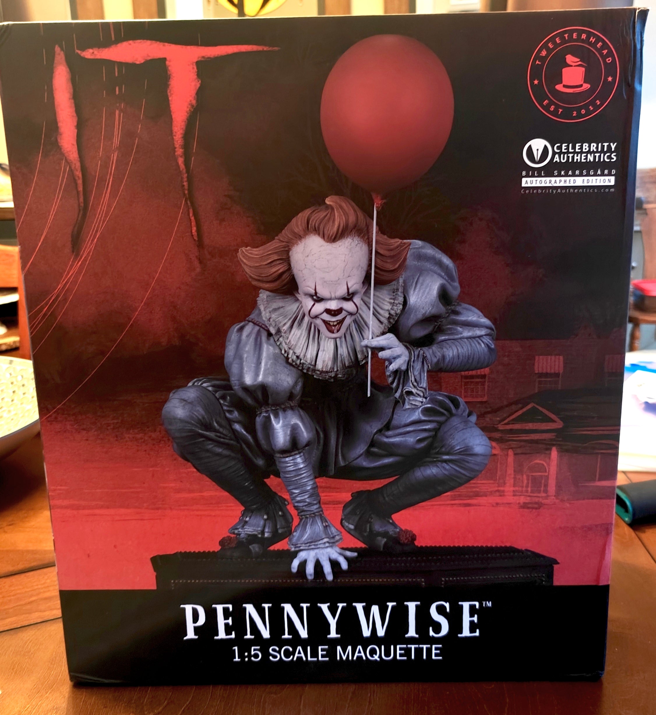Bill Skarsgard Signed IT Pennywise Celebrity Authentics Exclusive 13" Maquette 1:5 Statue - Limited Edition