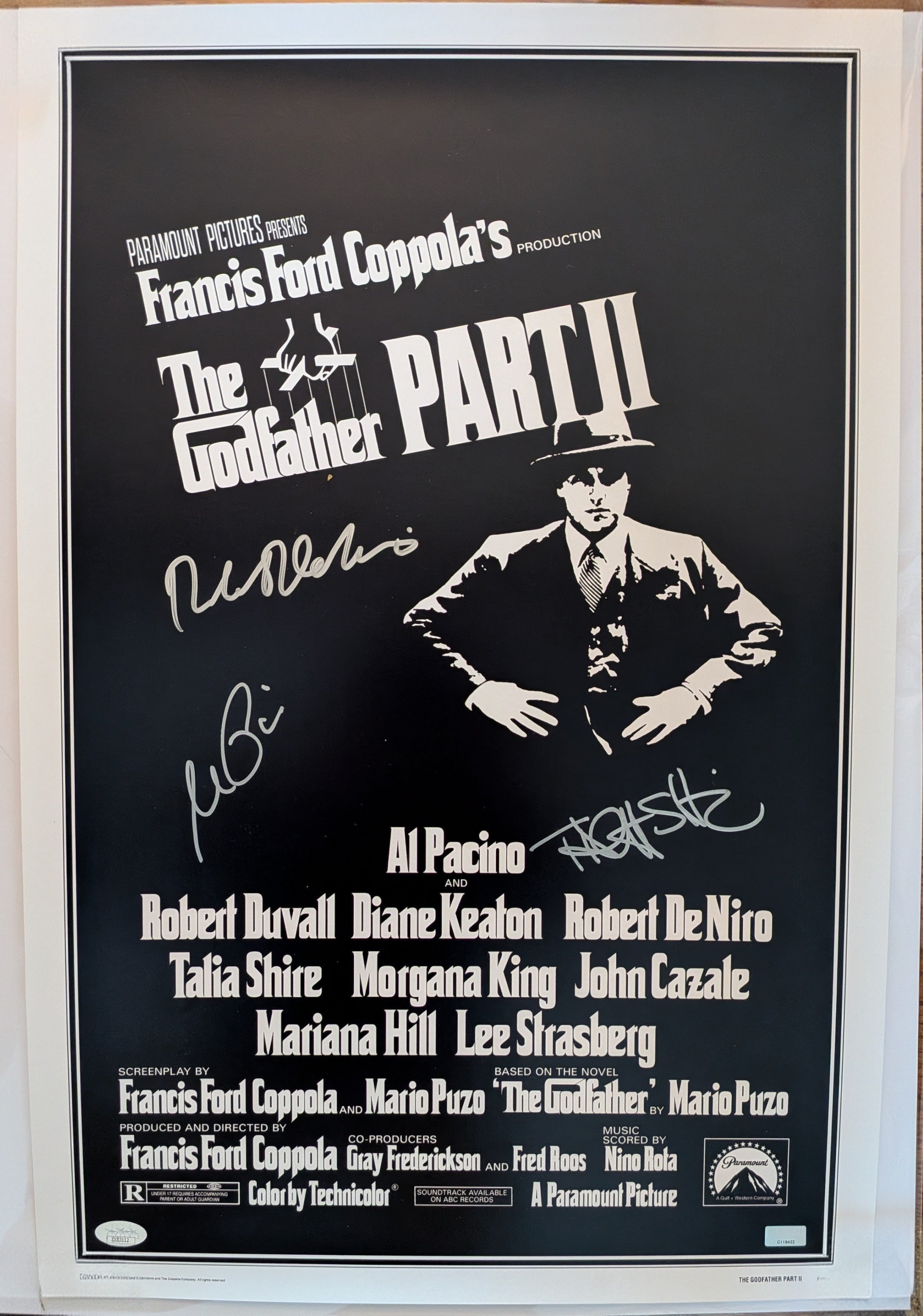 Al Pacino, Robert De Niro & Talia Shire Signed The Godfather Part II 16x24 Poster – Beckett, JSA & Official Pix Authenticated