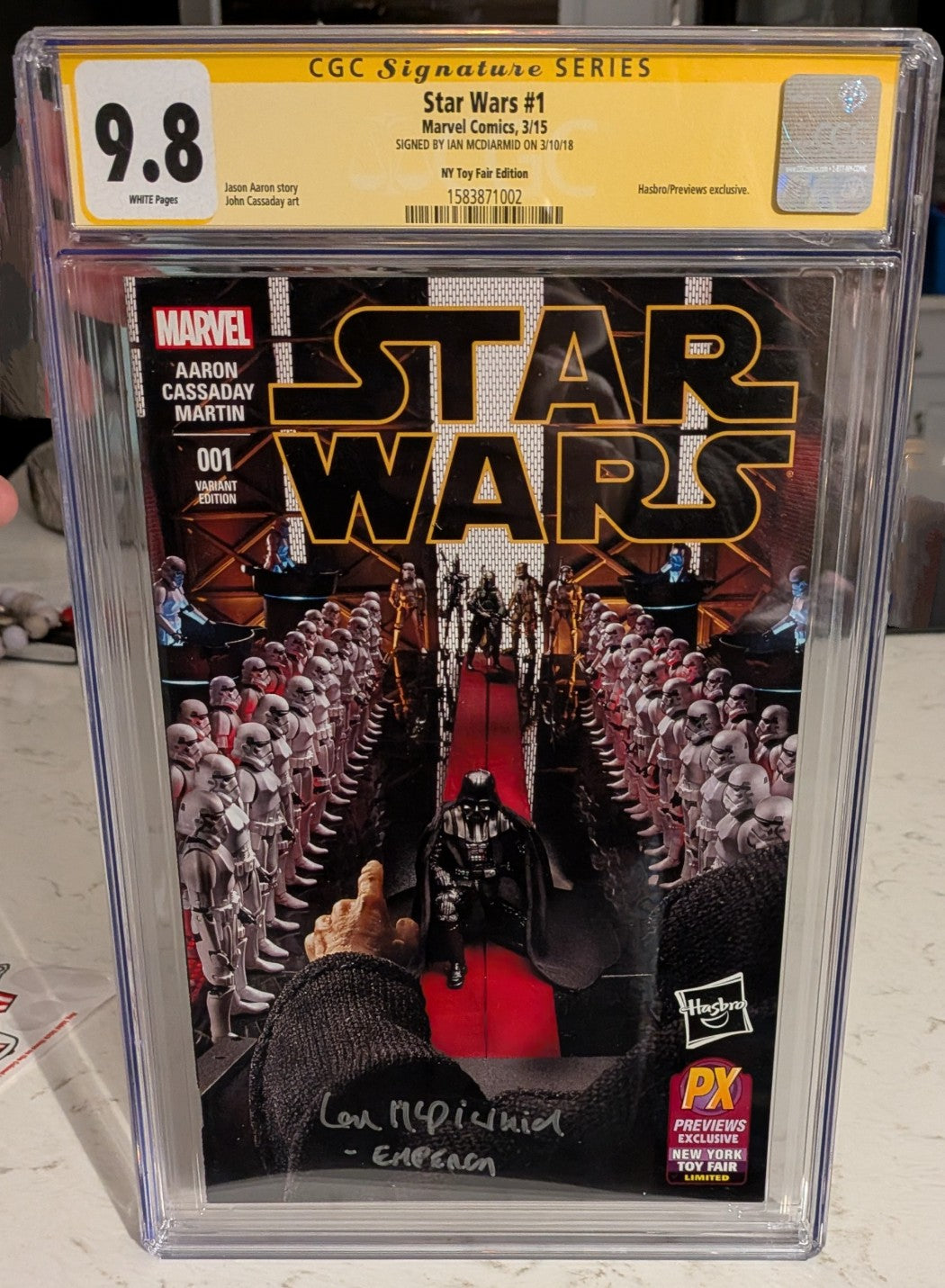 Ian McDiarmid Signed CGC 9.8 Signature Series Star Wars #1 (2015) – NY Toy Fair Edition