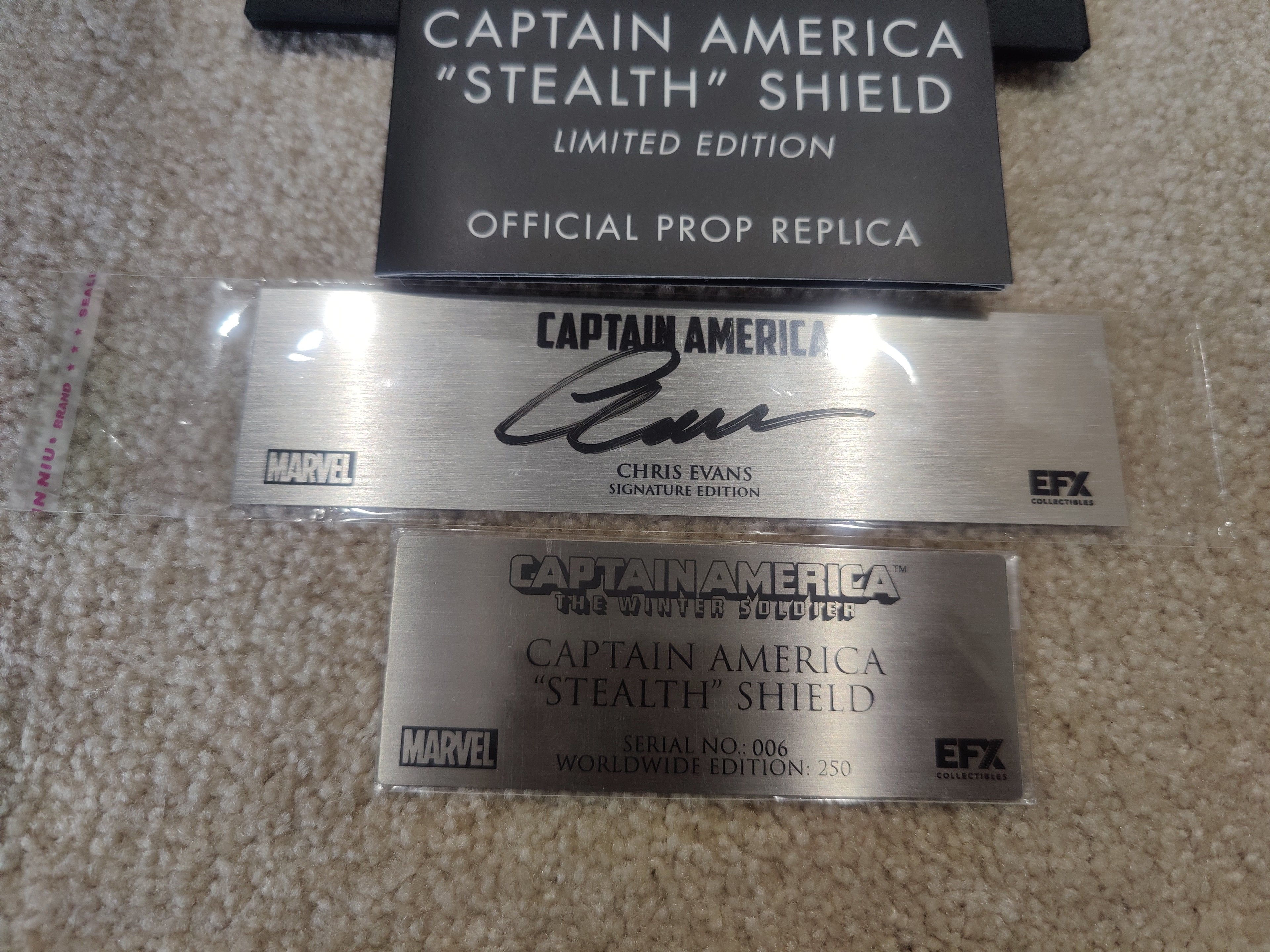 Chris Evans Signed EFX Captain America Winter Soldier Stealth Shield