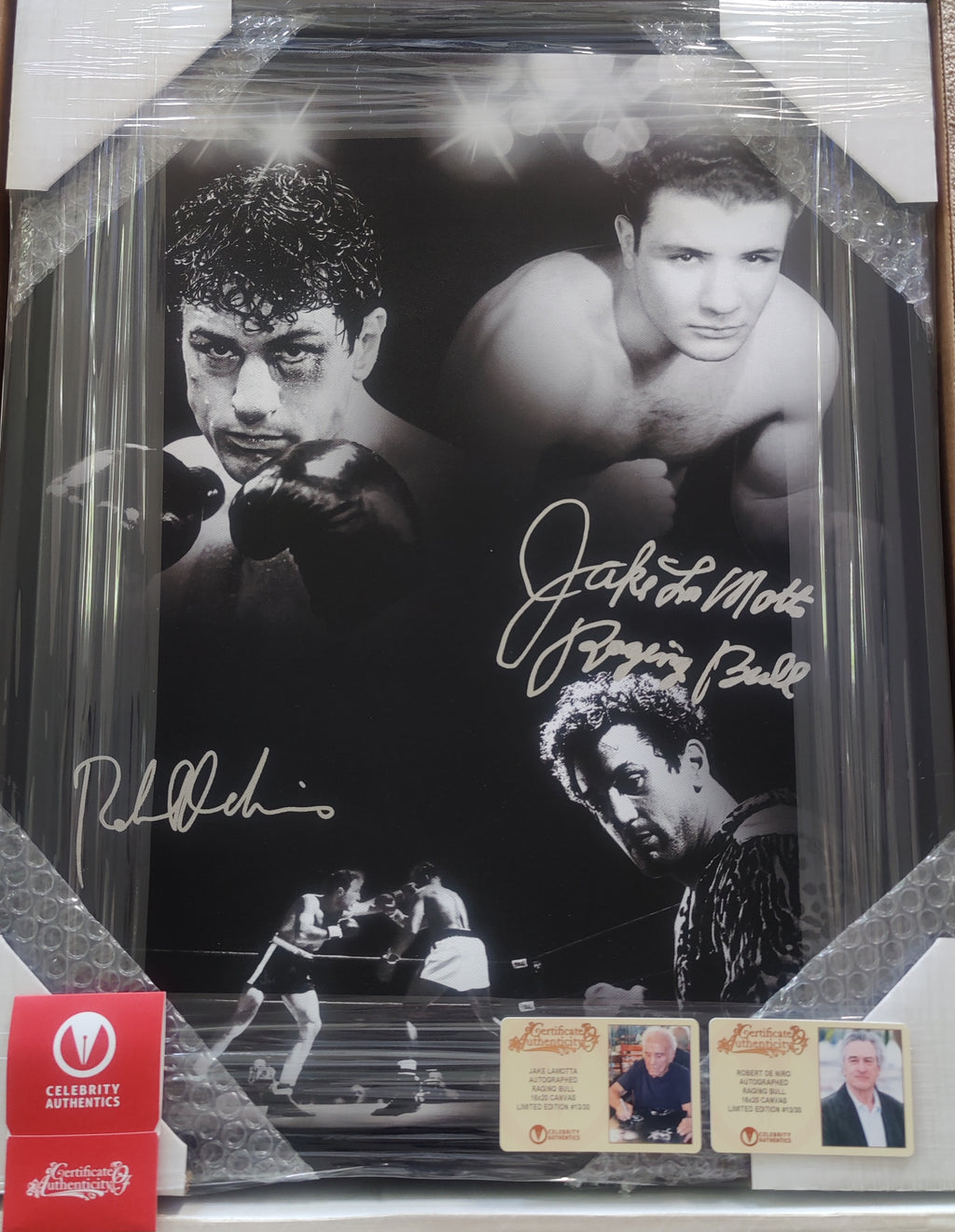 Robert De Niro & Jake LaMotta Dual-Signed Raging Bull 16×20 Framed Giclée #13/30