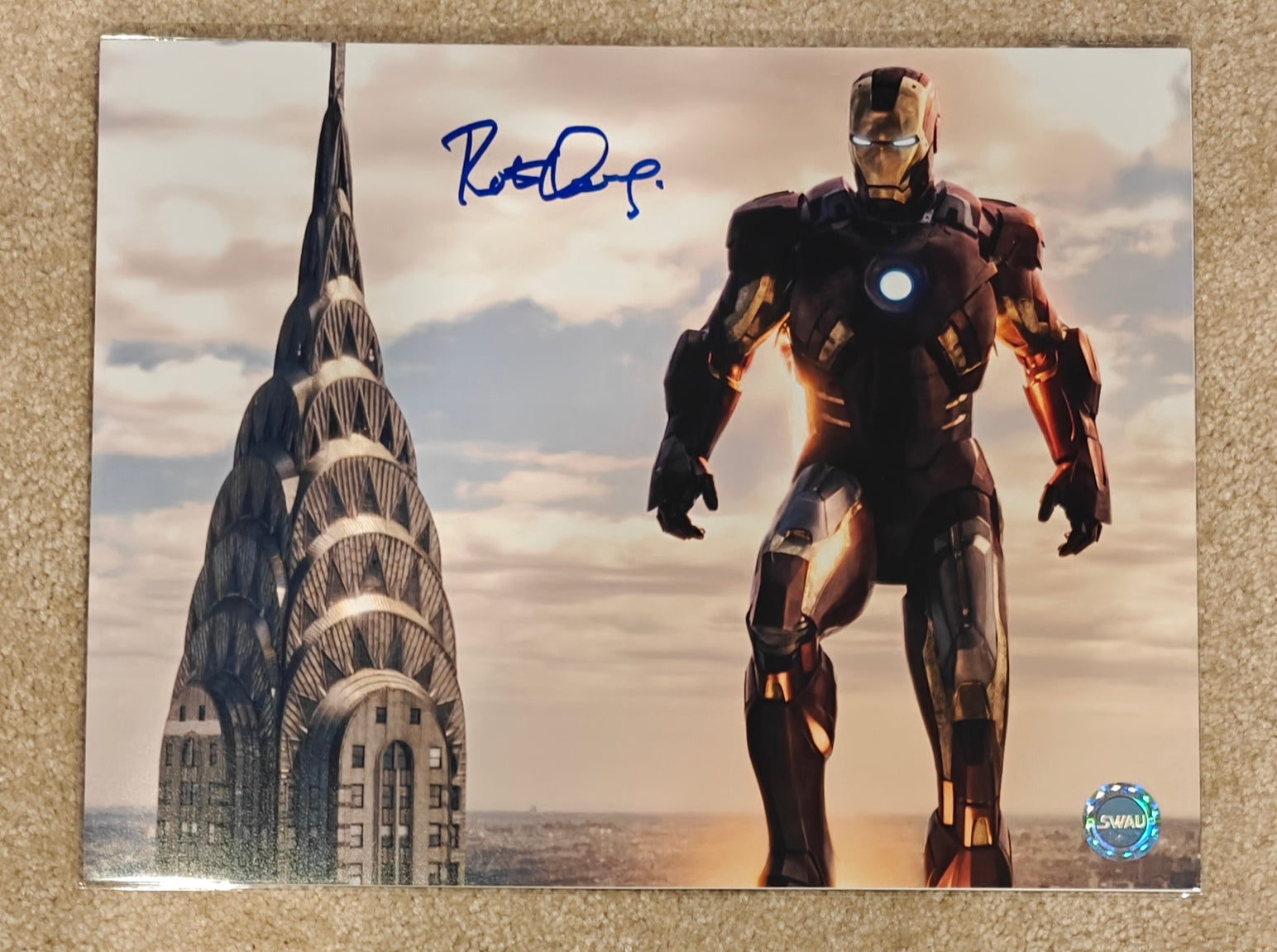 Robert Downey Jr. Signed Marvel Avengers Iron Man 11x14 Photo SWAU Witnessed