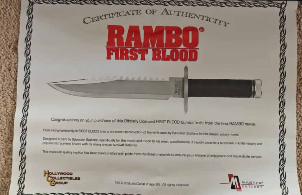 Sylvester Stallone Signed Rambo: First Blood Knife Licensed Prop Replica