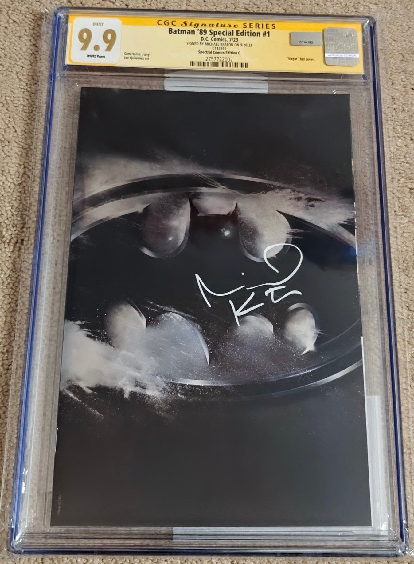 Michael Keaton Signed CGC 9.9 Signature Series Batman ’89 Special Edition #1 (2023) Spectral Comics Edition C