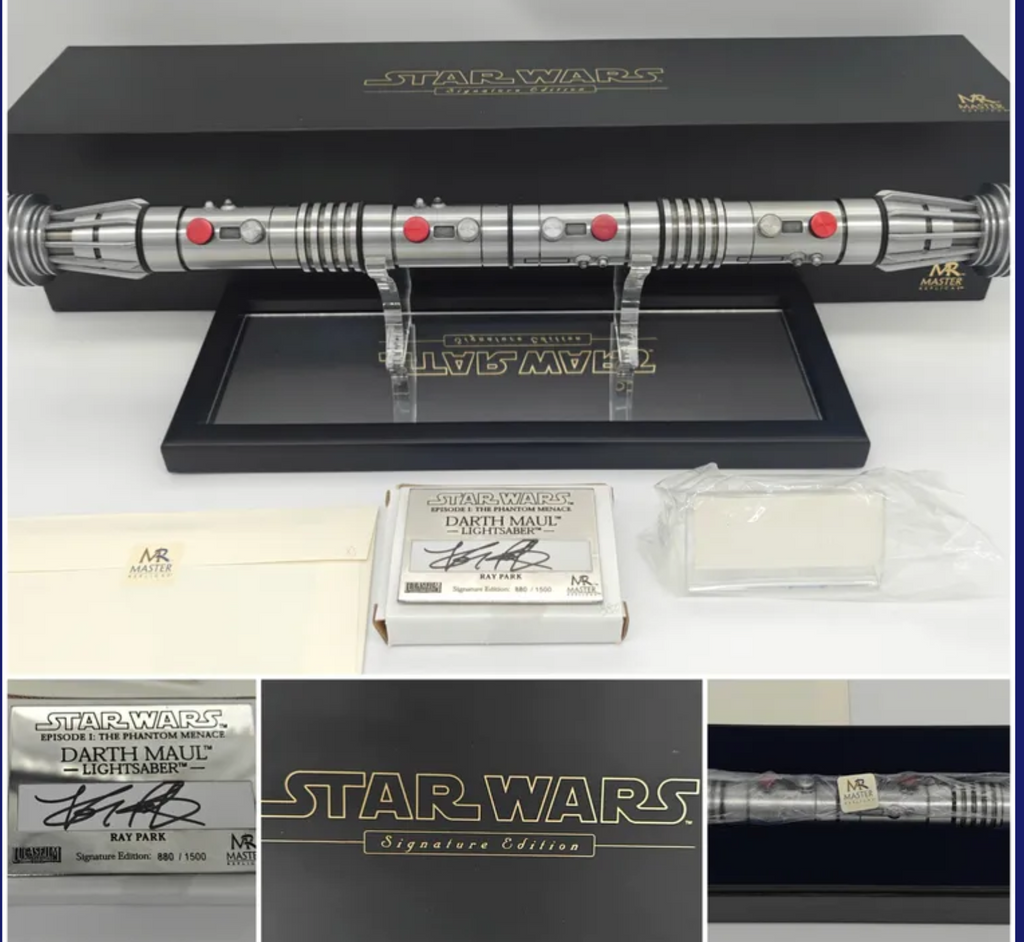 Master Replicas Darth Maul TPM EP1 Lightsaber Signature Edition SW-108S Signed by Ray Park