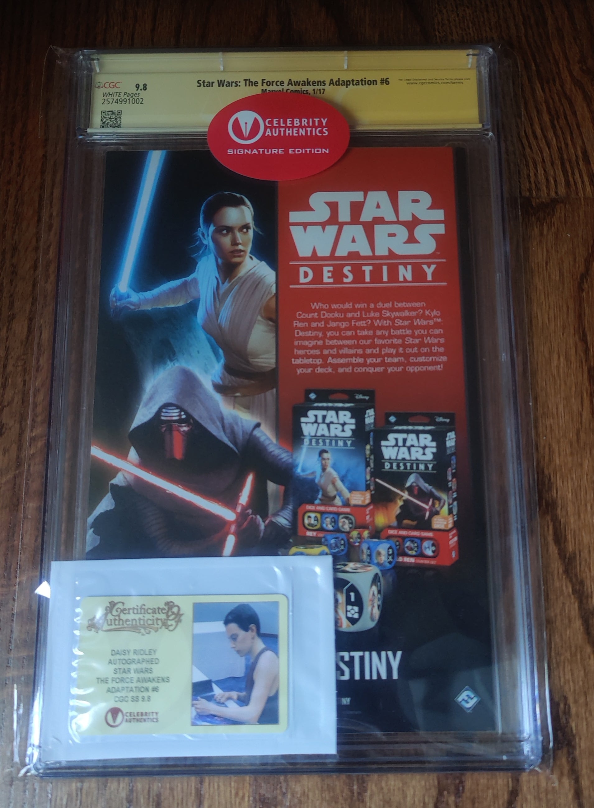 Daisy Ridley Signed Star Wars: The Force Awakens Adaptation #6 CGC Sig Ser 9.8