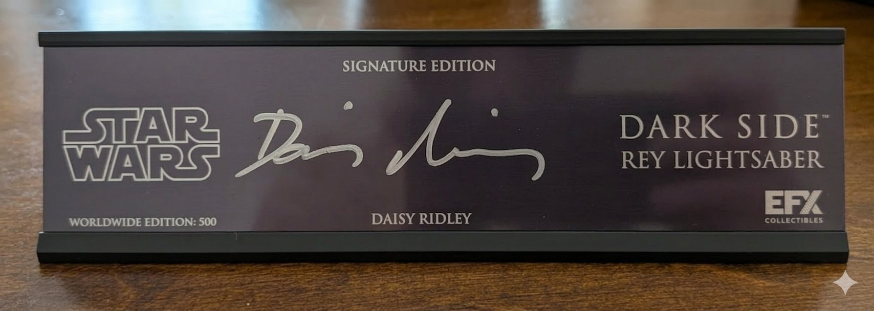 Daisy Ridley Signed “Dark Side Rey” Double Lightsaber Prop Replica – EFX Collectibles – 1:1 Scale Limited Edition (500) – Beckett Witnessed Signature Plaque