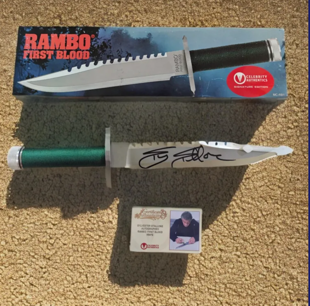 Sylvester Stallone Signed Rambo: First Blood Knife Licensed Prop Replica