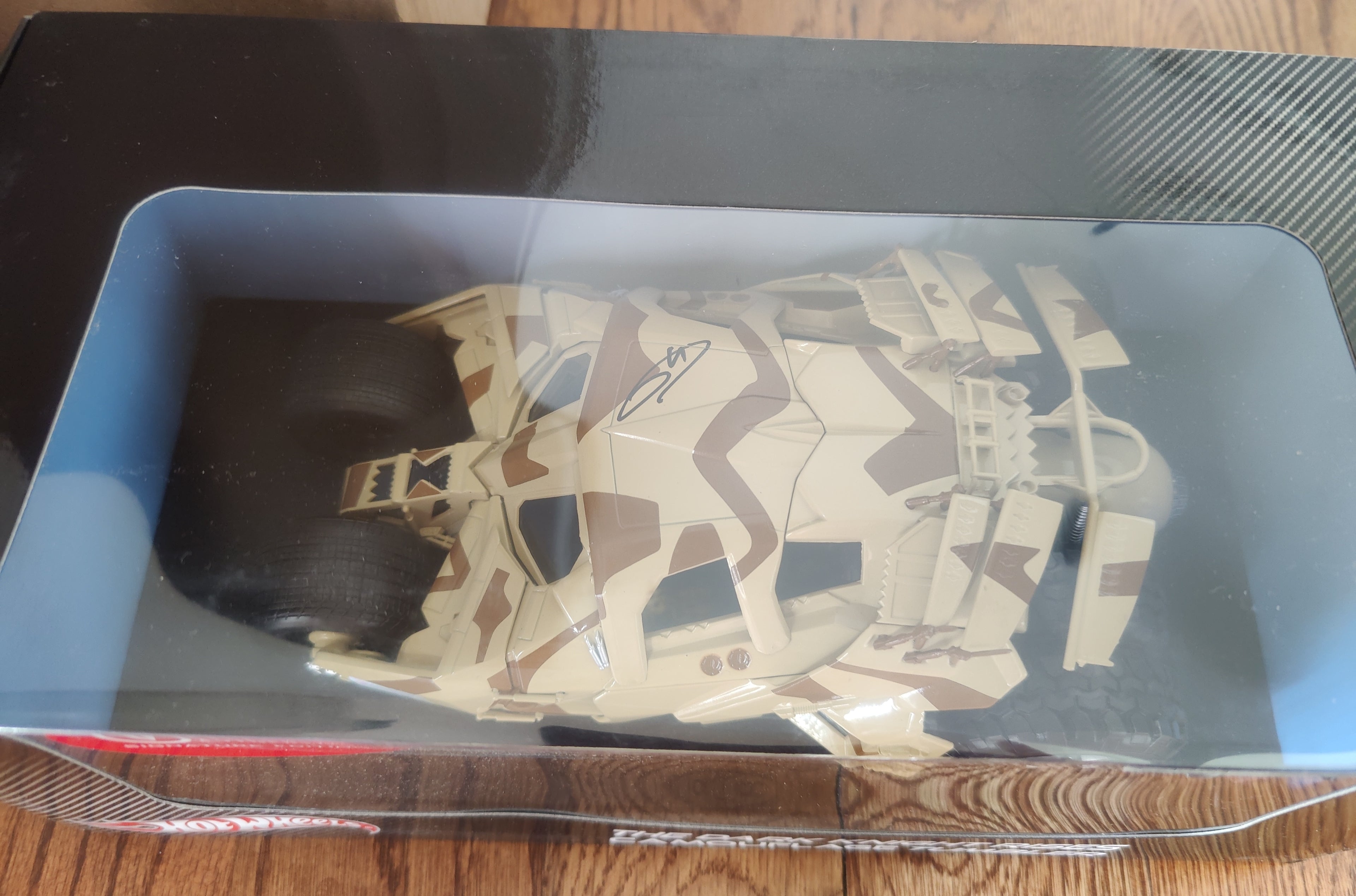 Tom Hardy Signed 2012 The Dark Knight Rises 1:18 Scale Die-Cast Batmobile Camouflage Tumbler