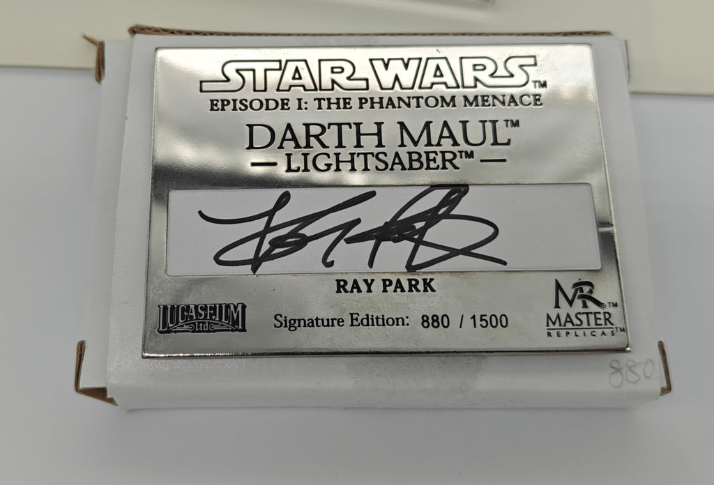 Master Replicas Darth Maul TPM EP1 Lightsaber Signature Edition SW-108S Signed by Ray Park