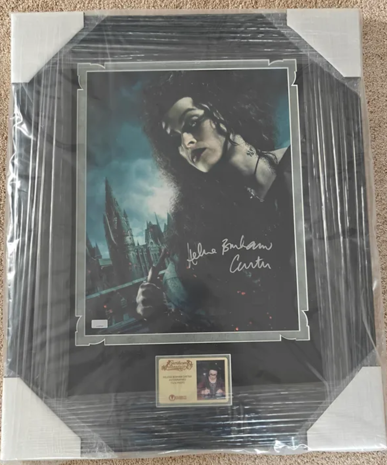 Helena Bonham Carter Signed 11x14 Bellatrix Harry Potter Photo in Studio Grade Frame