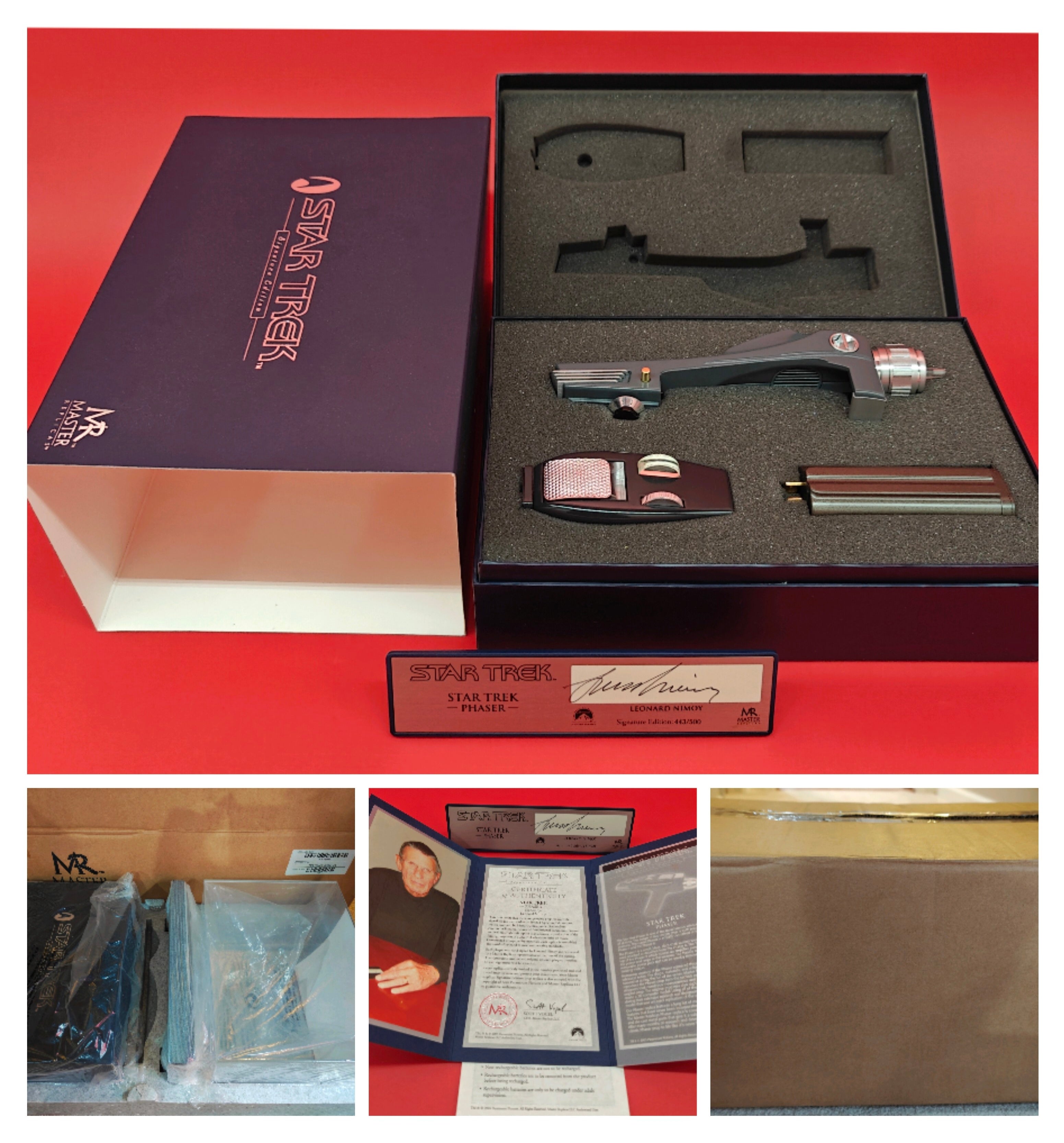 Master Replicas Star Trek Phaser Leonard Nimoy Signature Edition 1:1 Prop SW-103N #443 of 500