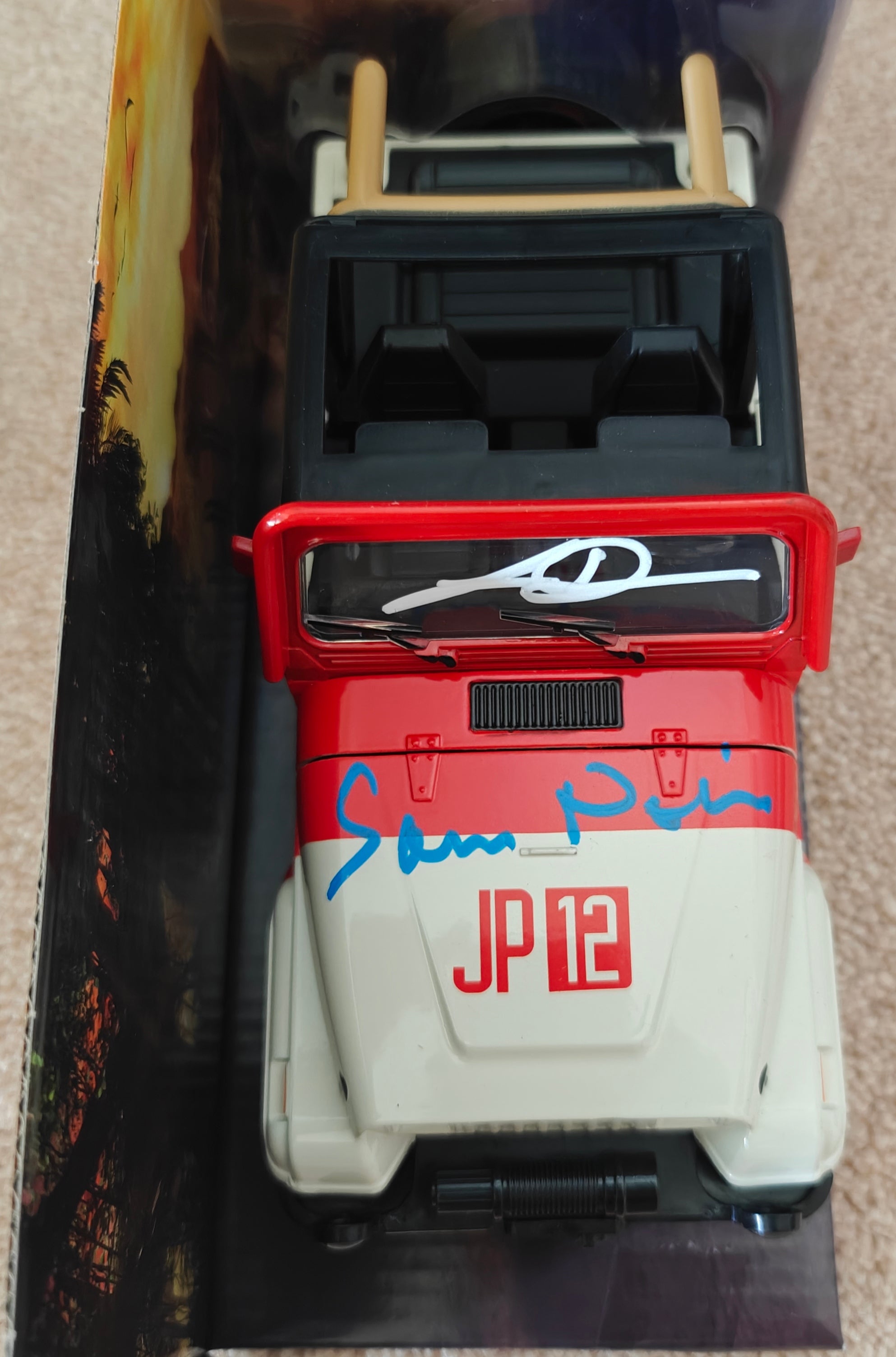 Laura Dern & Sam Neill Signed Jurassic Park Die-Cast Jeep – 1:24 Scale | Celebrity Authentics Certified