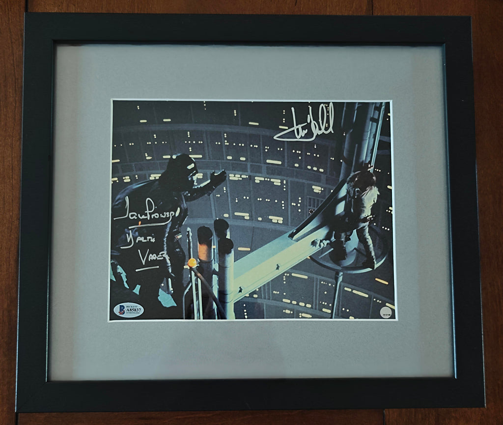 Mark Hamill & David Prowse Signed 8x10 Star Wars Empire Strikes Back Darth Vader vs. Luke Skywalker Photo (Beckett + Steiner)
