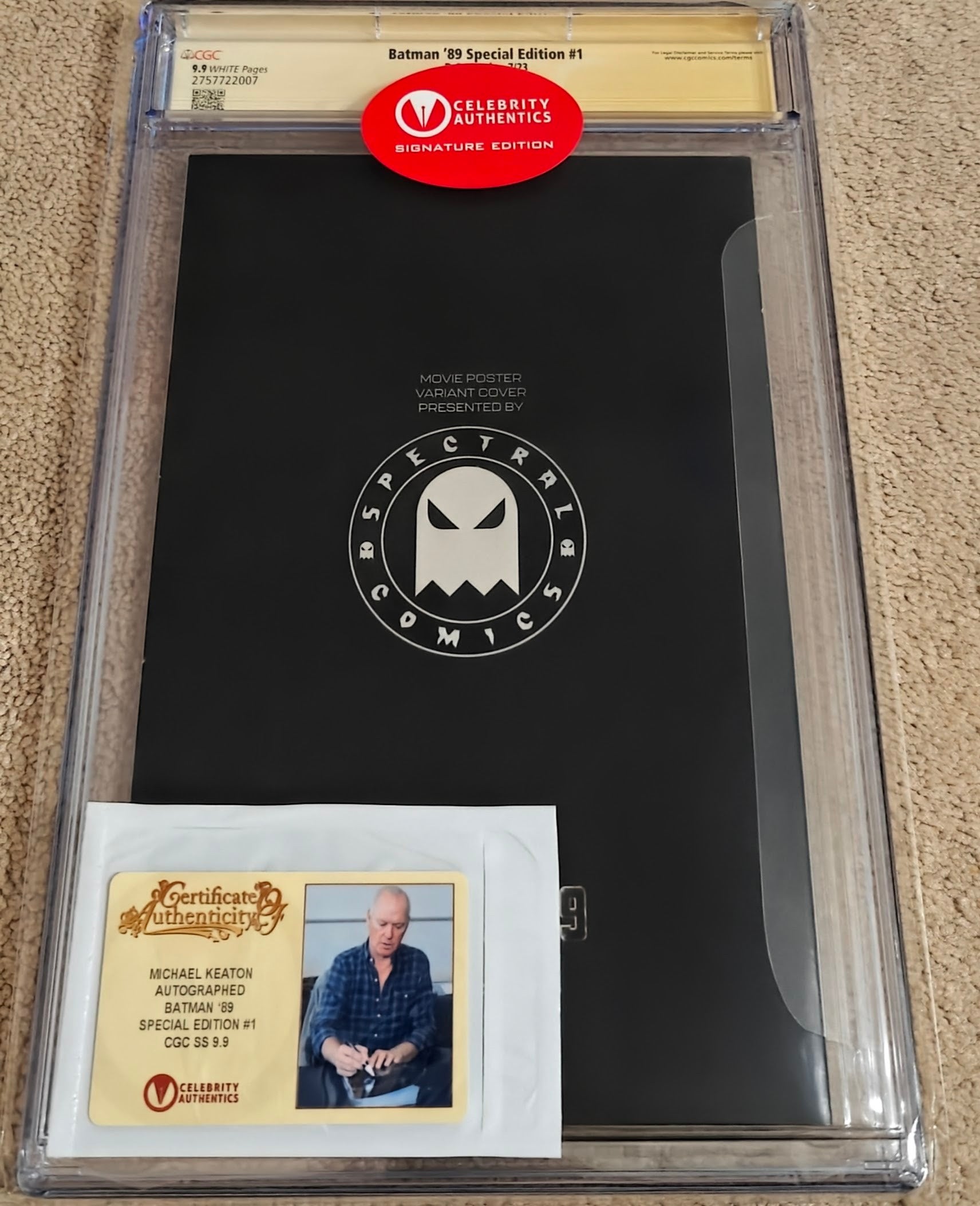 Michael Keaton Signed CGC 9.9 Signature Series Batman ’89 Special Edition #1 (2023) Spectral Comics Edition C
