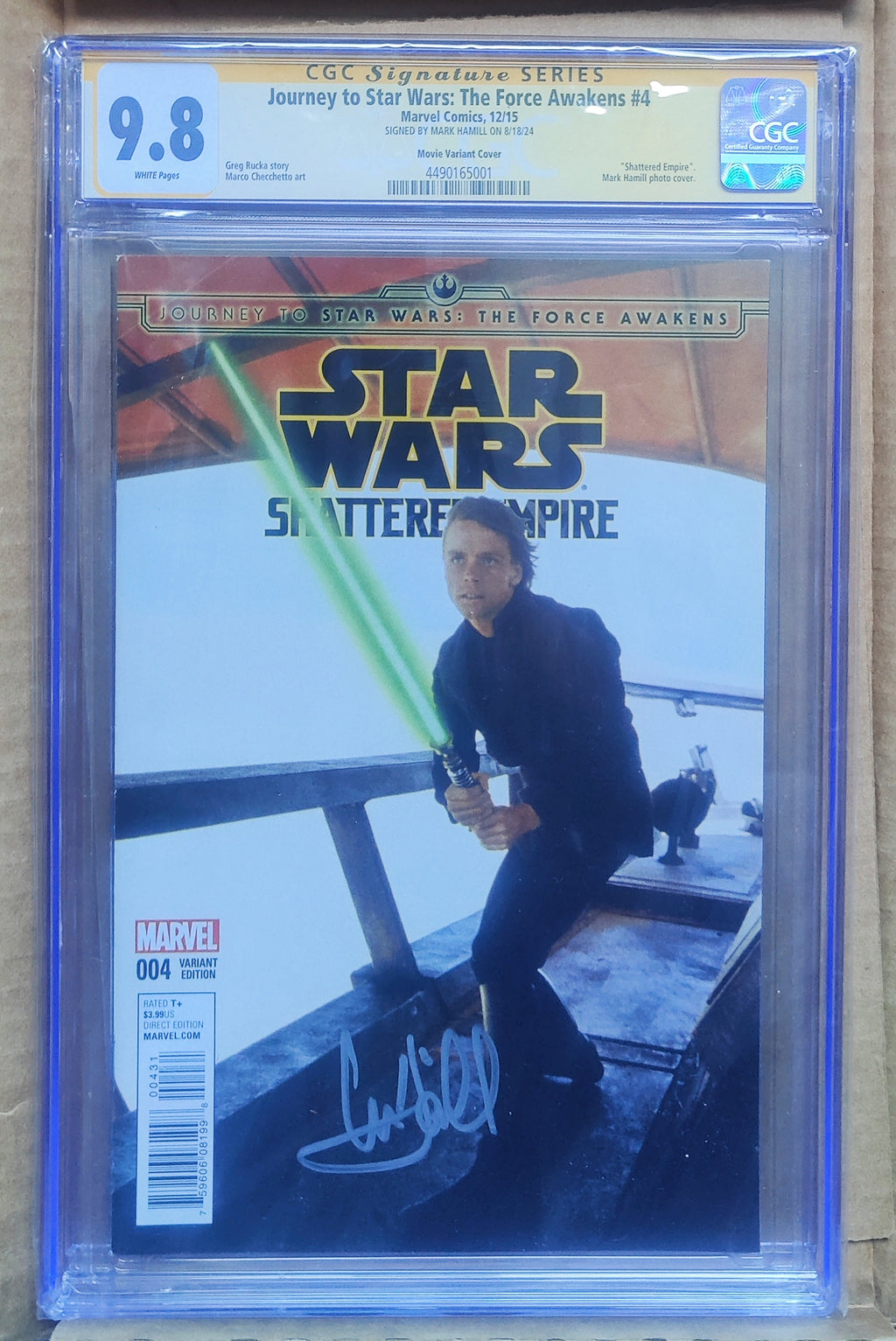 Mark Hamill Signed CGC 9.8 Signature Series Journey to Star Wars: The Force Awakens #4 (2015) - Marvel Comics