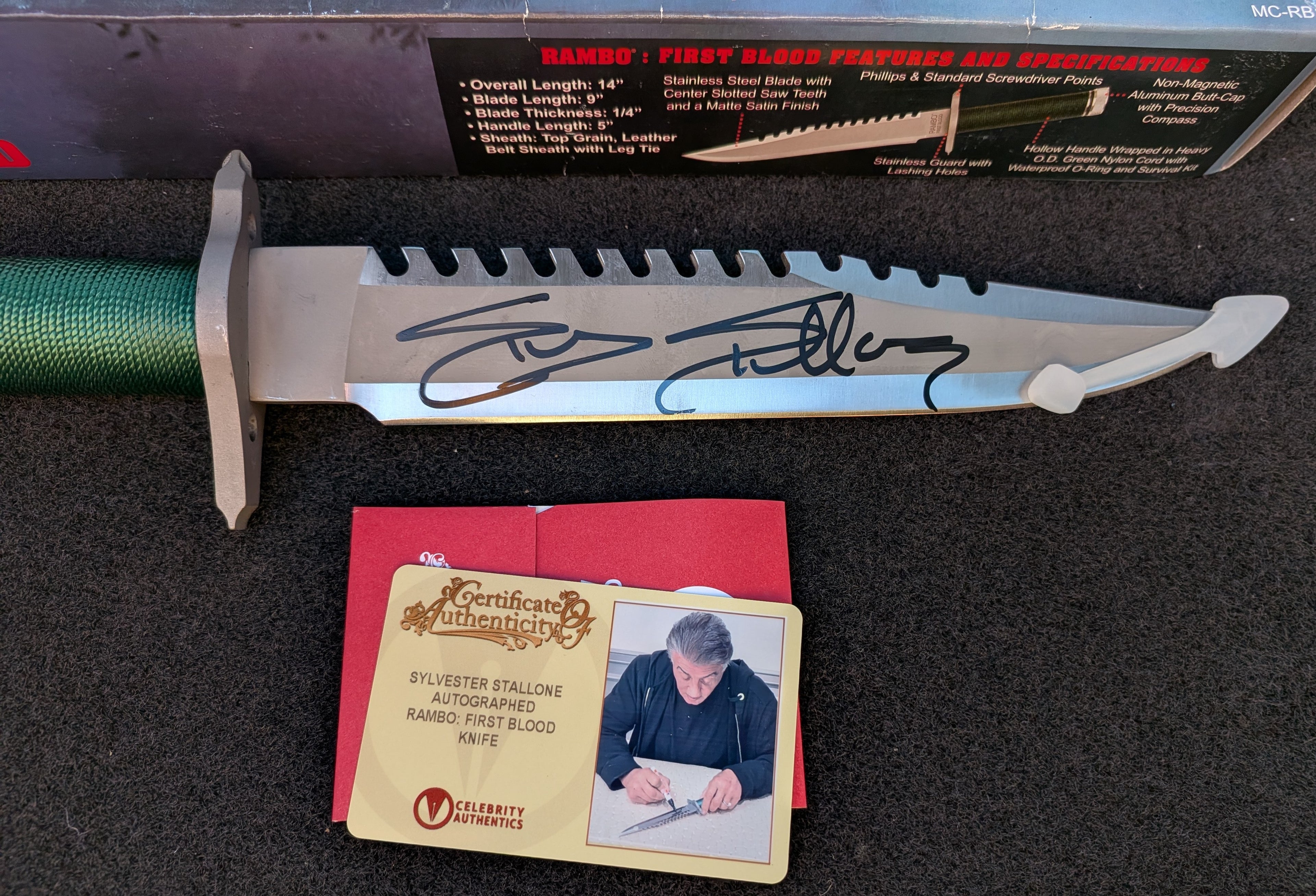 Sylvester Stallone Signed Rambo: First Blood Survival Knife – Licensed Prop Replica | Celebrity Authentics
