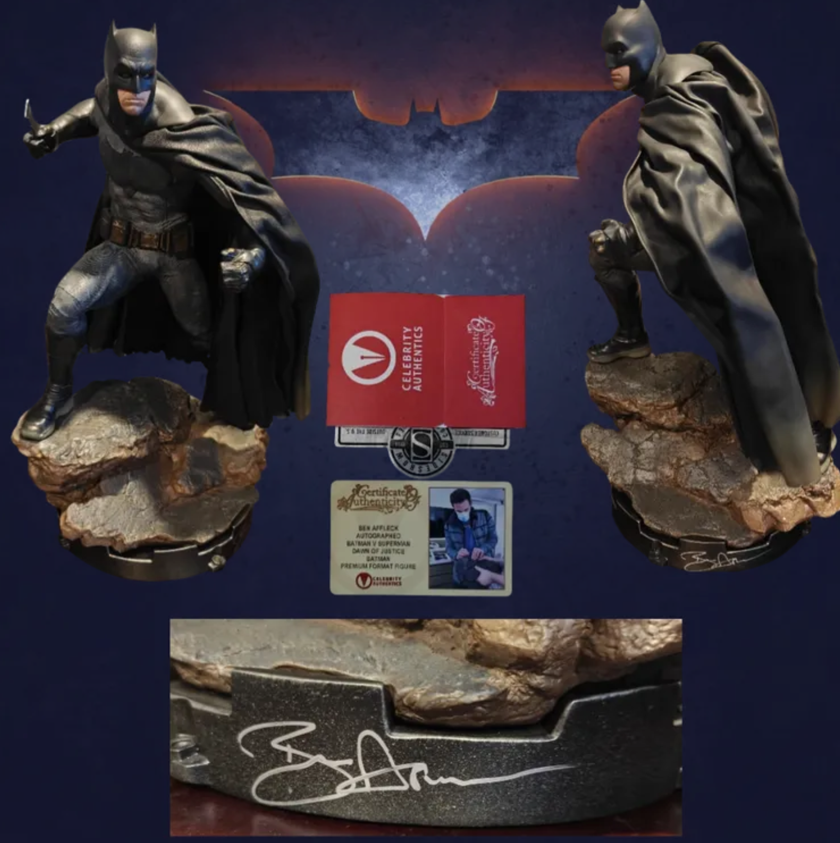 Ben Affleck Signed Sideshow Collectibles Batman Premium Format Statue - Dawn of Justice
