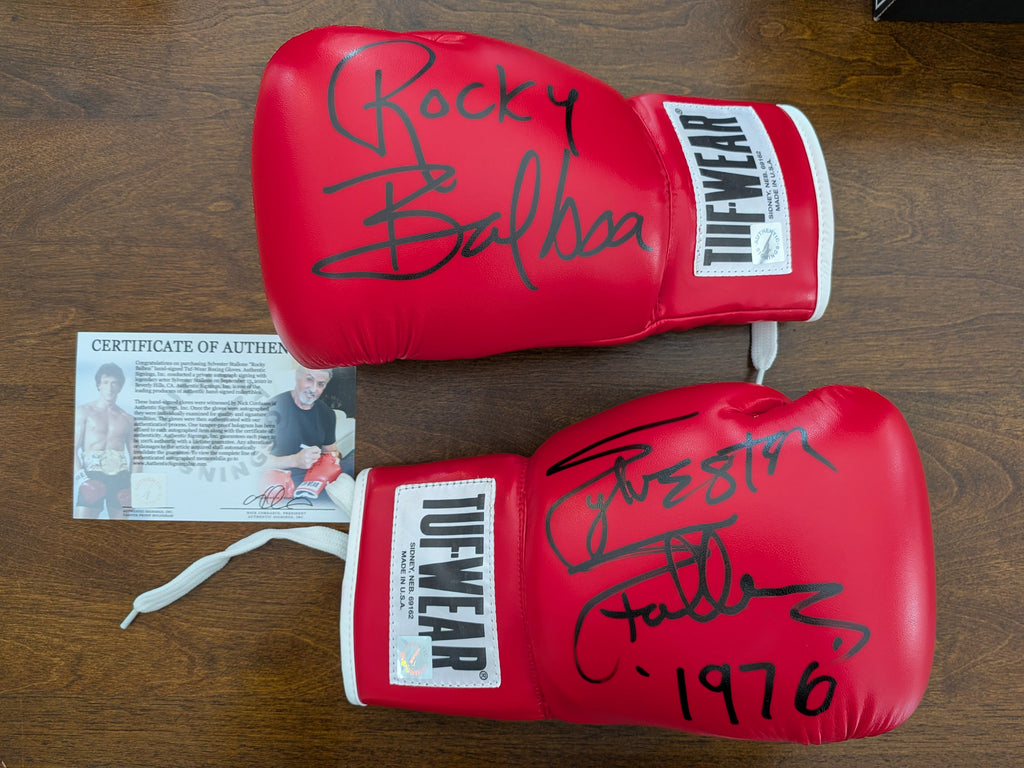 Sylvester Stallone Signed and Inscribed TUF Wear Boxing Gloves – “Rocky Balboa” and ”1976" Inscribed w. ASI COA - Only 4 Worldwide