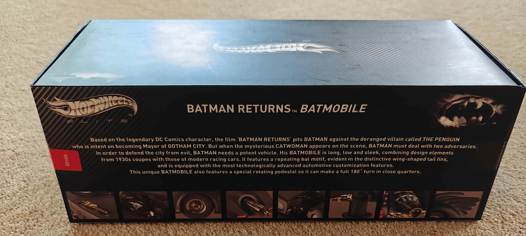 Keaton and Pfeiffer Dual-Signed Hot Wheels Elite Die-cast 1:18 Batman Returns Batmobile