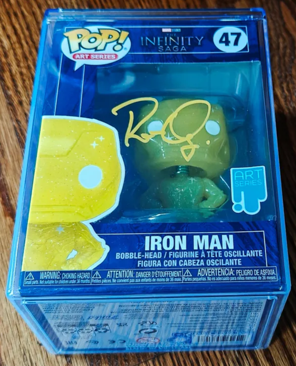 Robert Downey Jr Signed Funko Iron Man SWAU Marvel Art Series Infinity Saga Set (6 Funkos Total)