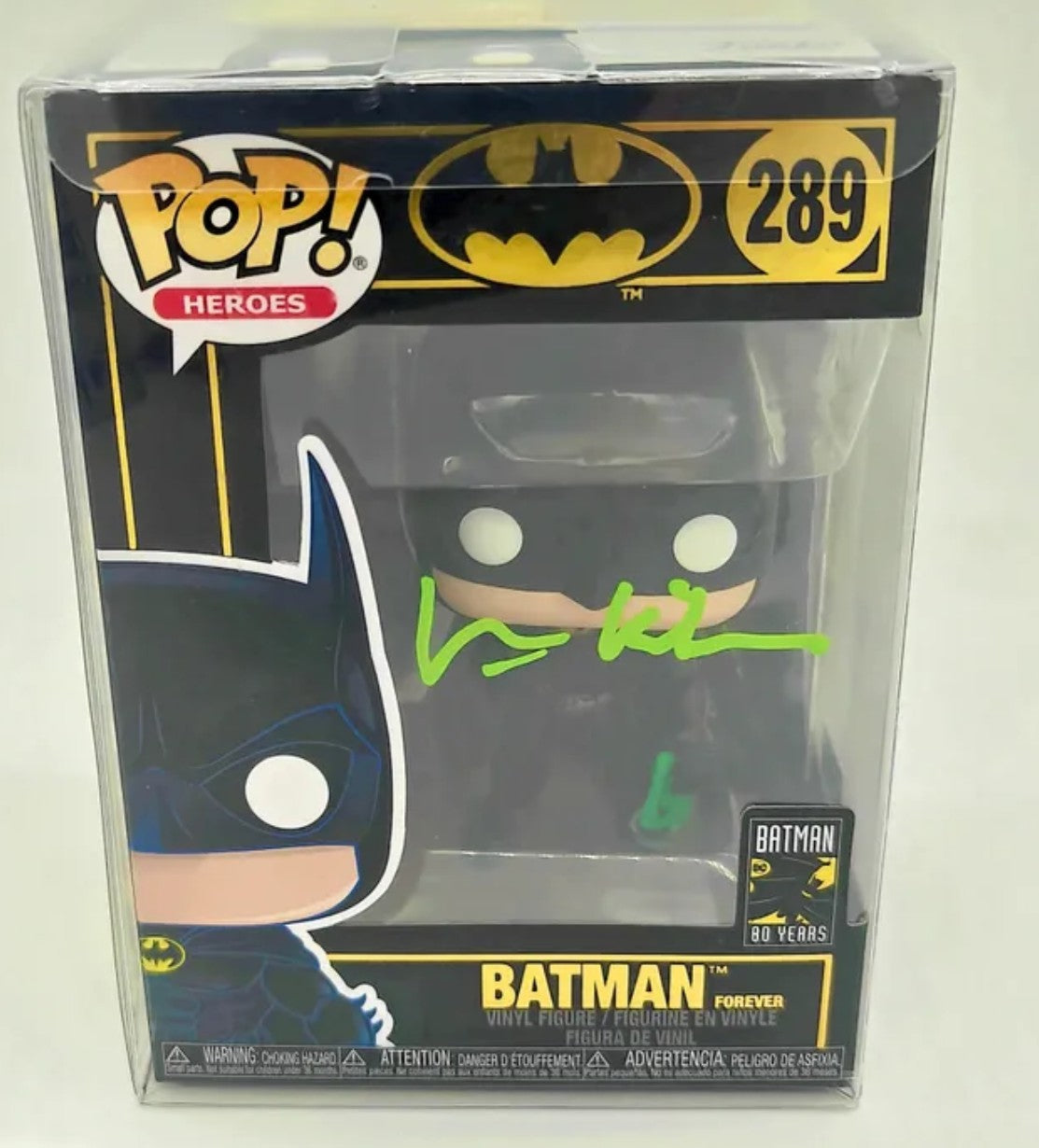 Val Kilmer Signed DC Batman Forever - Batman 80 Years Funko Pop #289
