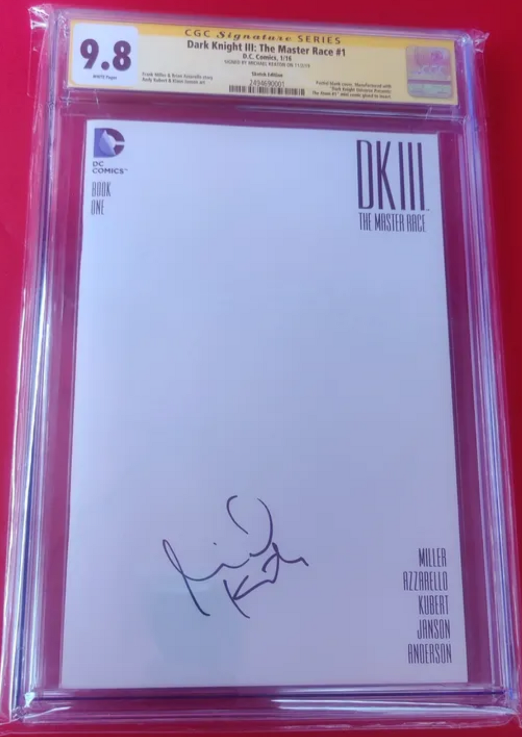 Michael Keaton Signed DC Dark Knight III: The Master Race #1 CGC Signature Series 9.8