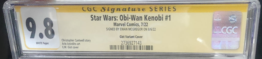 Ewan McGregor Signed CGC Signature Series Graded 9.8 Star Wars Obi-Wan #1 Gist Variant Comic