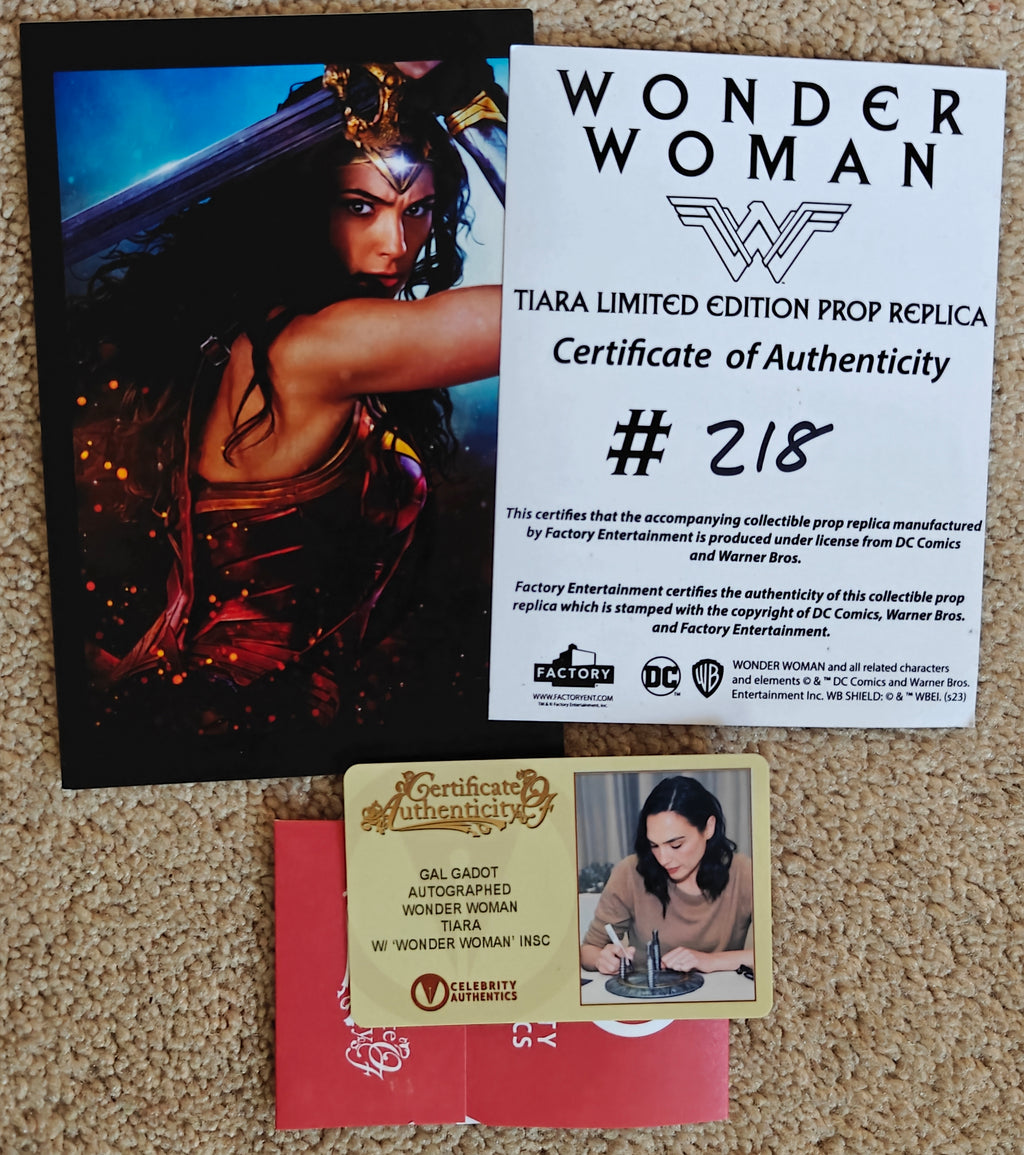 Gal Gadot Signed Wonder Woman Tiara Limited Edition 1:1 Prop Replica from Factory Entertainment