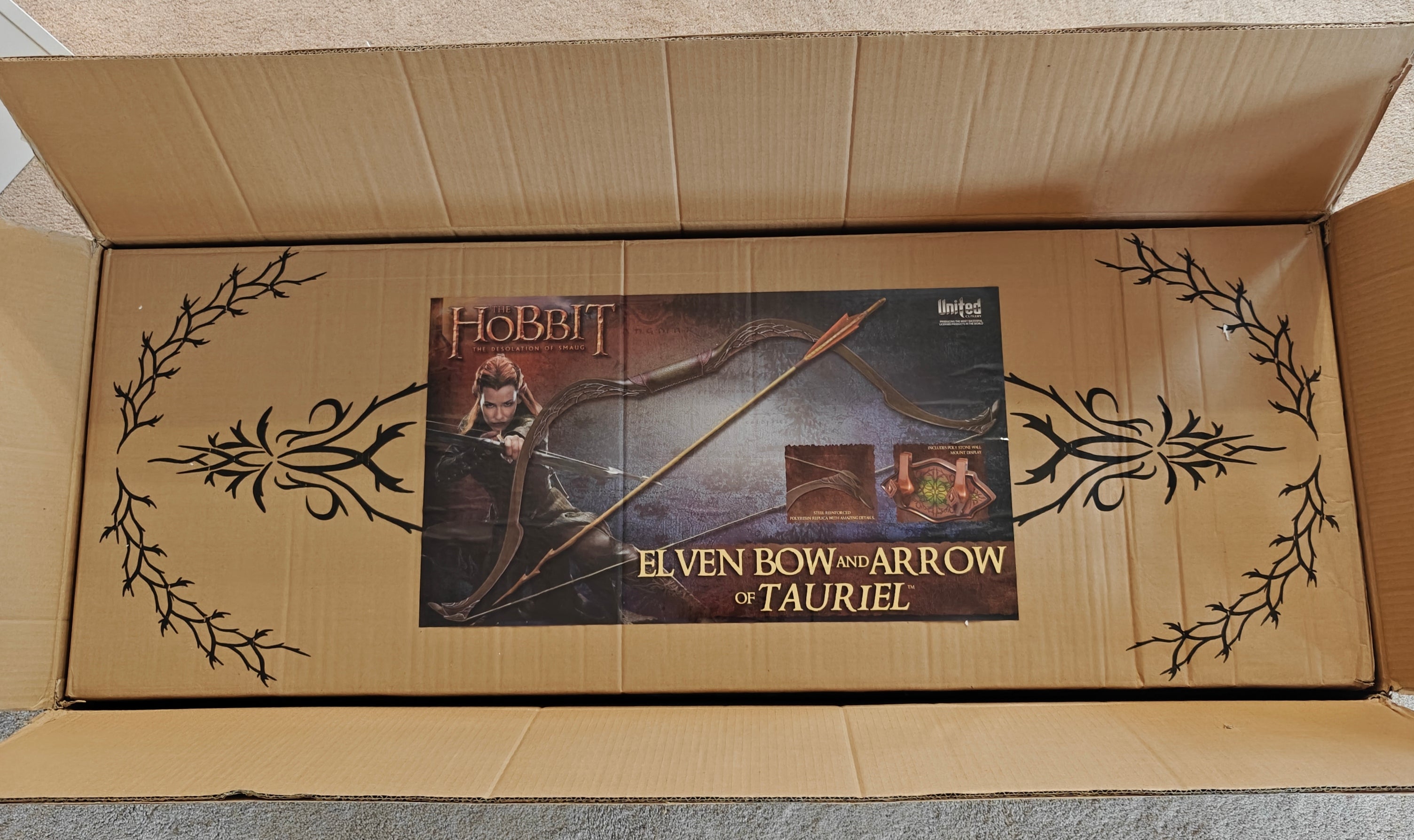 Evangeline Lilly Signed & Inscripted Lord of the Rings: The Hobbit Elven Bow & Arrow of Tauriel 1:1 Prop Replica