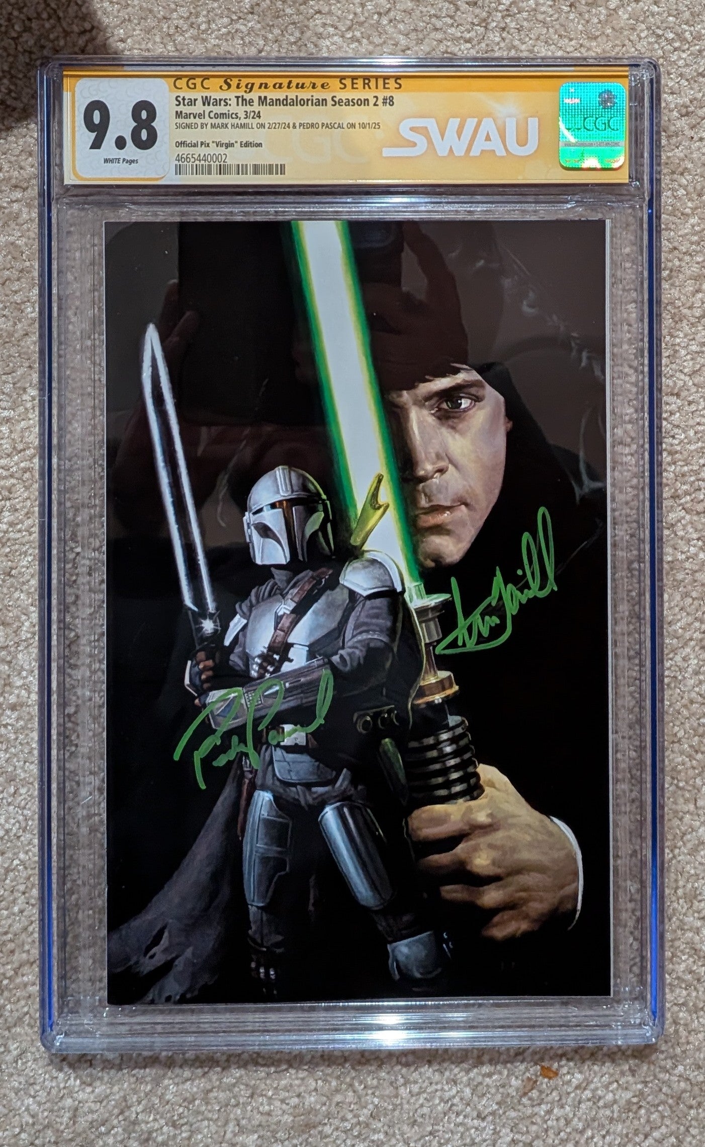 Mark Hamill & Pedro Pascal Dual-Signed CGC 9.8 Signature Series – Star Wars: The Mandalorian Season 2 #8 (Official Pix Edition)
