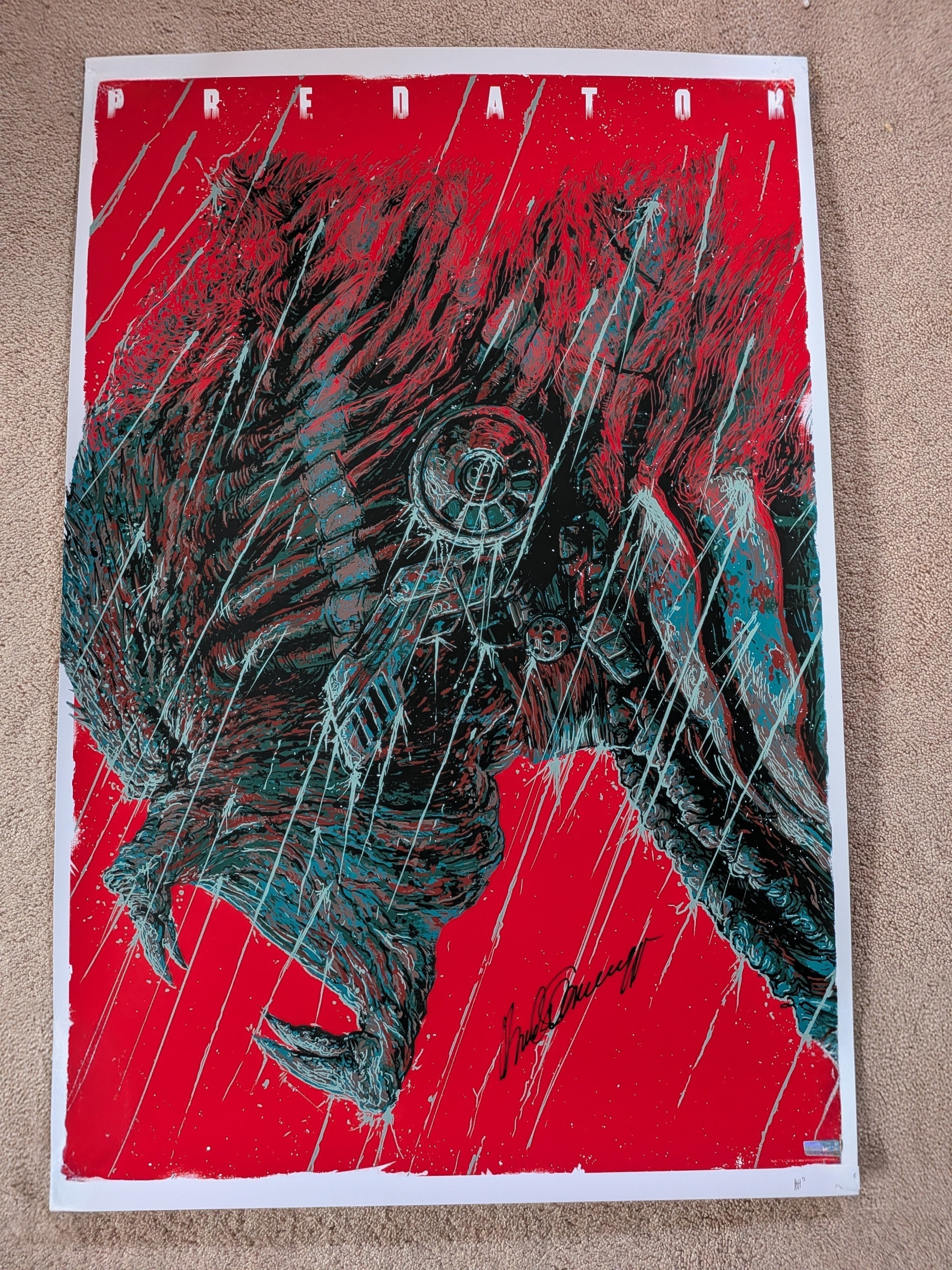 Arnold Schwarzenegger Signed Predator 24x36 Fine Art Giclée Print by Ash Thorp – One-of-One