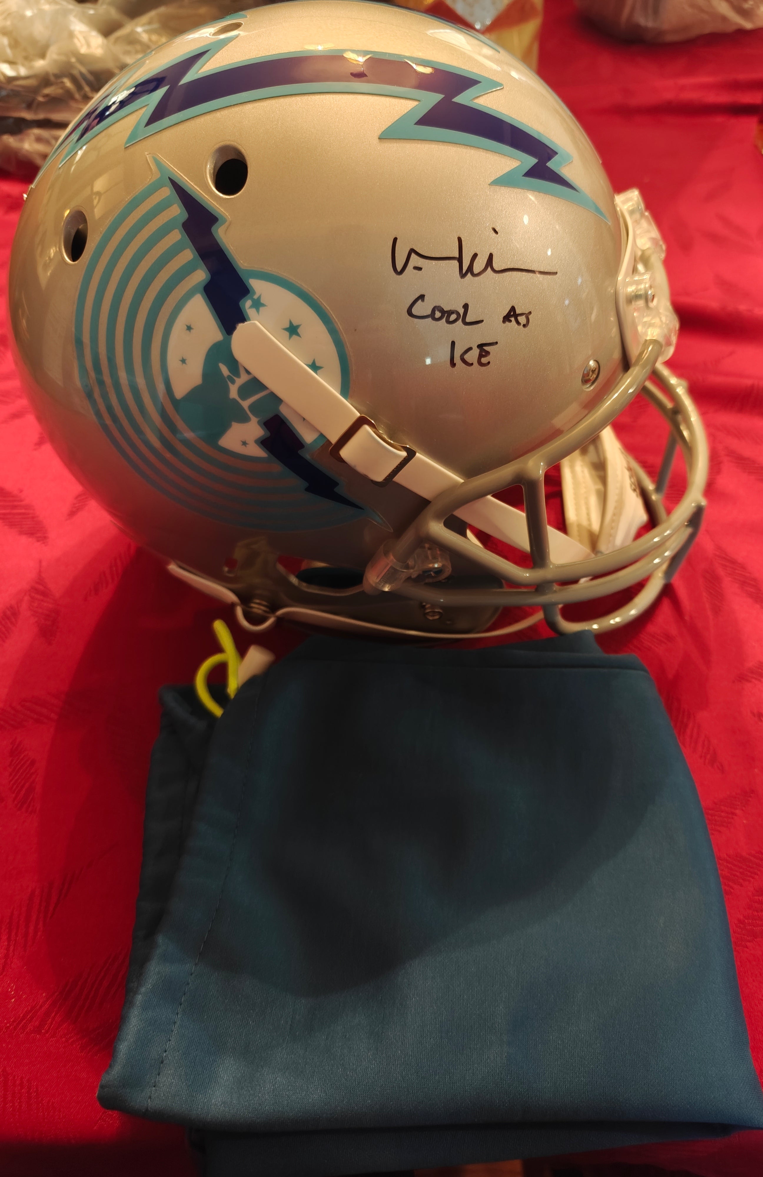 Val Kilmer Signed/Inscribed Top Gun Iceman Aviator Football Helmet 1/1 JSA + Celebrity Authentics