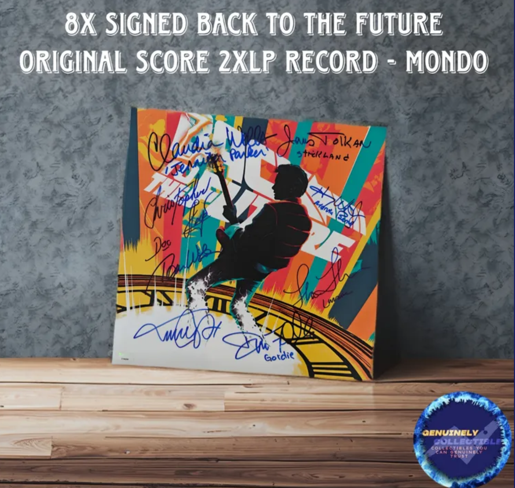 8x Cast-Signed Mondo Back to the Future Original Score 2XLP Vinyl Record Set